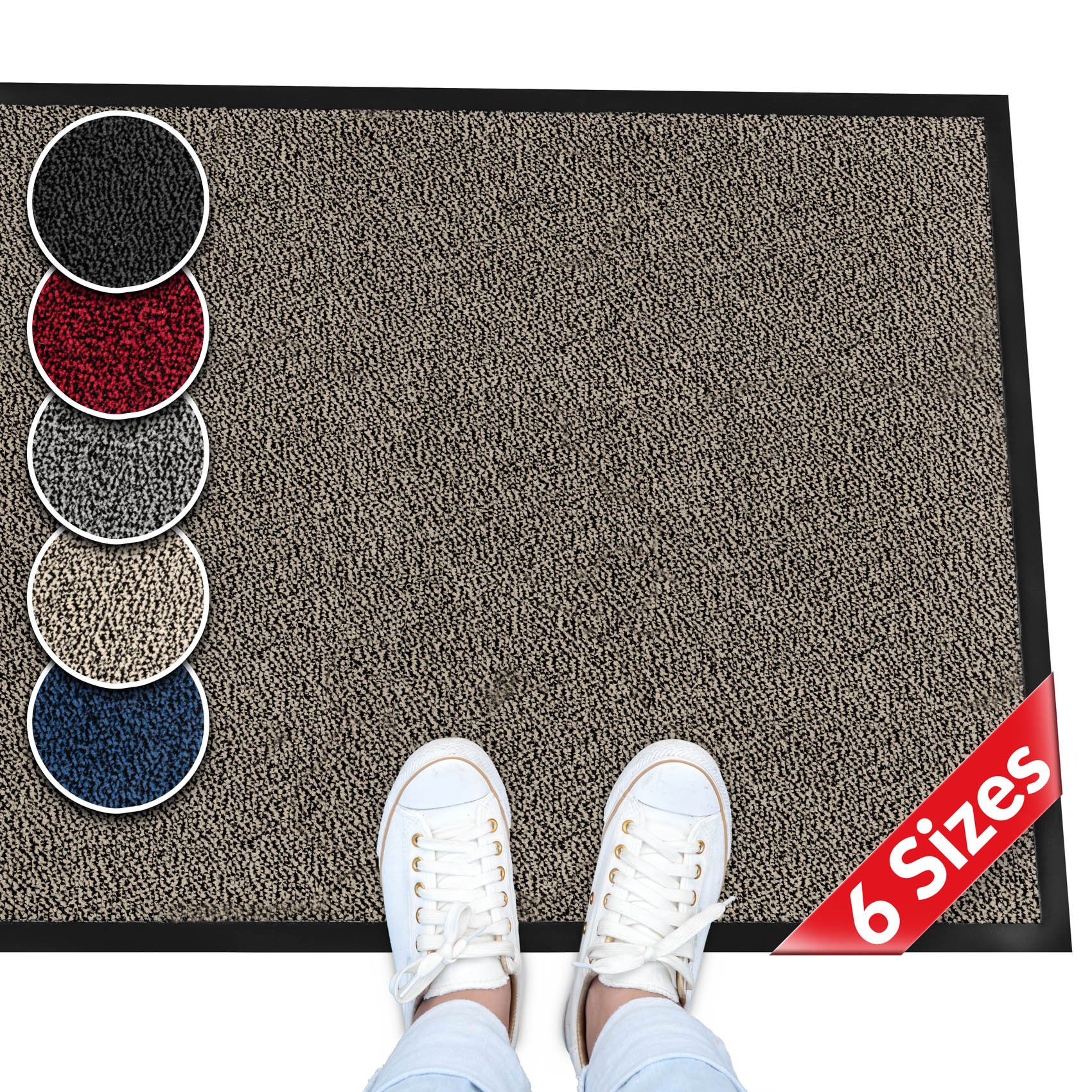 ANRO Fußmatte Türvorleger Schmutzfangmatte Nebraska, eckig, Höhe: 6 mm, Rob günstig online kaufen