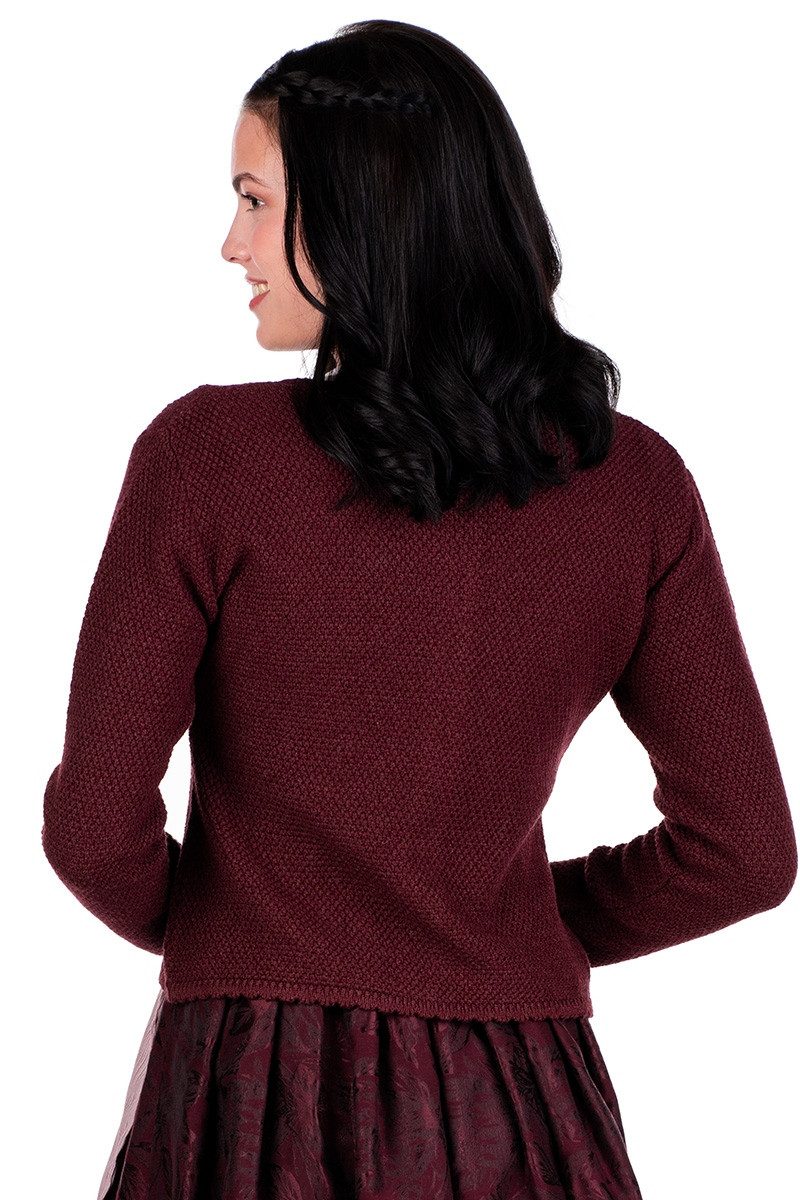 MarJo Trachtenjacke Trachten Strickjacke - VILSECK - denim, mahagoni