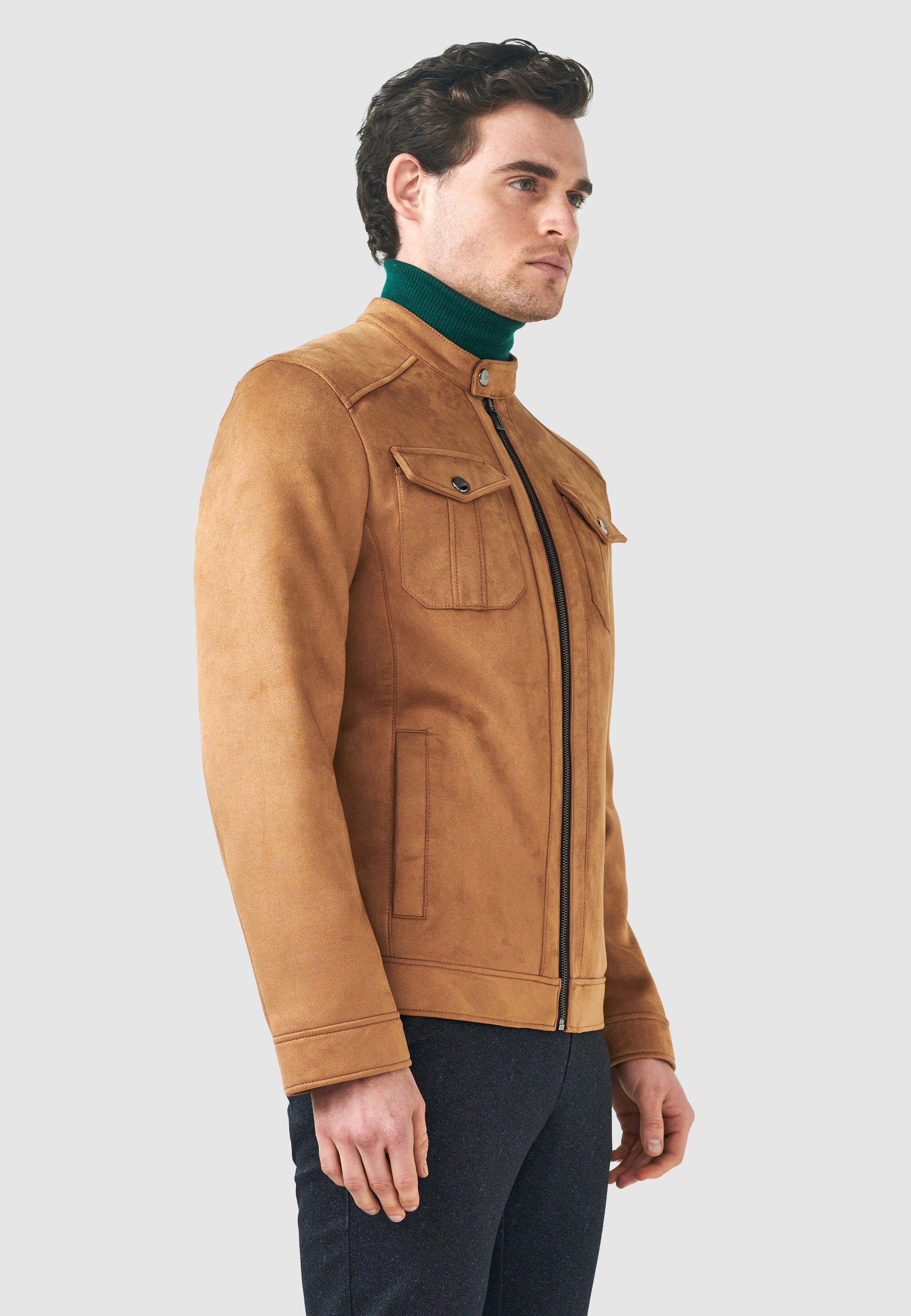 Pierre Ziernähten Outdoorjacke Cardin schönen Mit beige