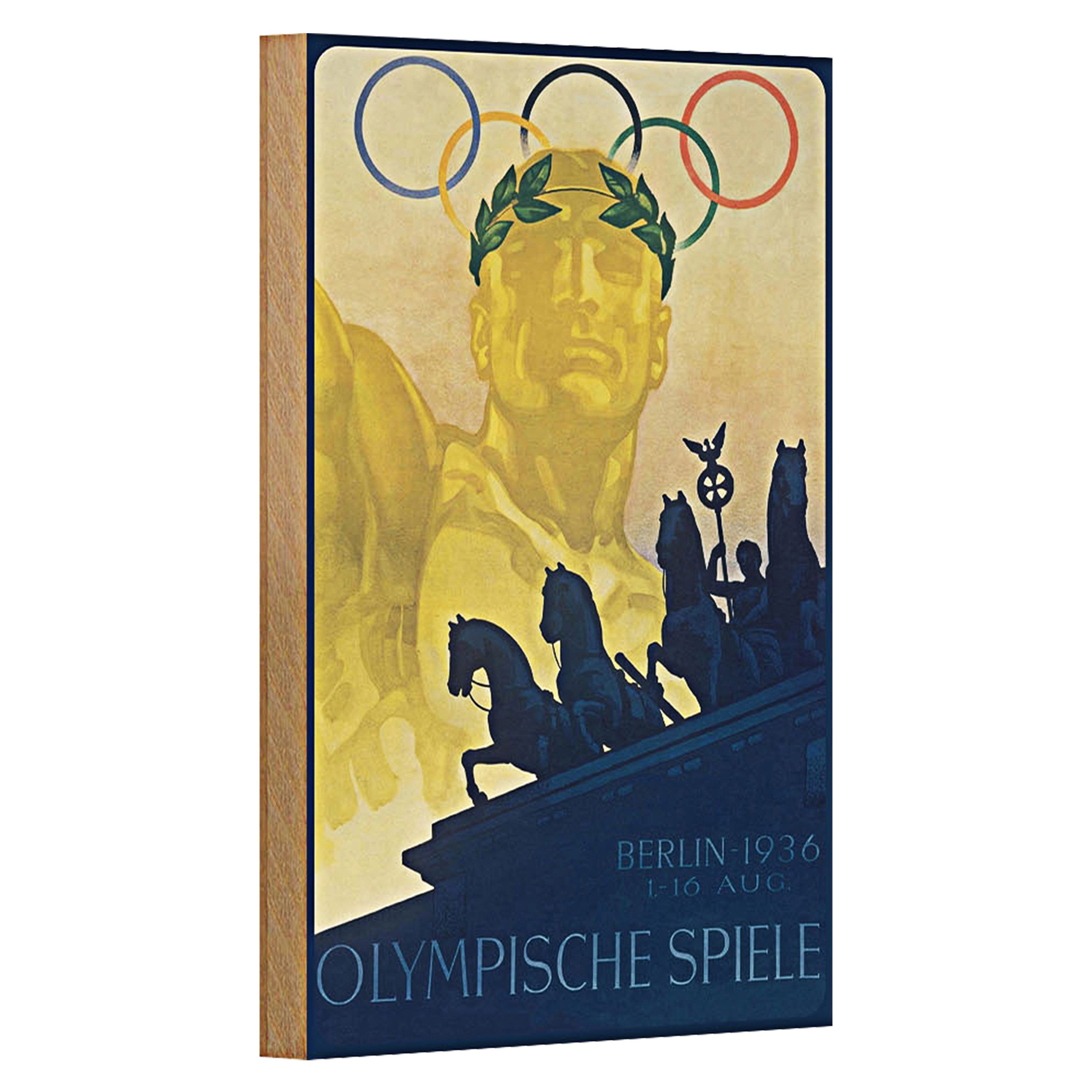 Roomando Holzbild Spruch 12x18cm Olympische Spiele Berlin 1936
