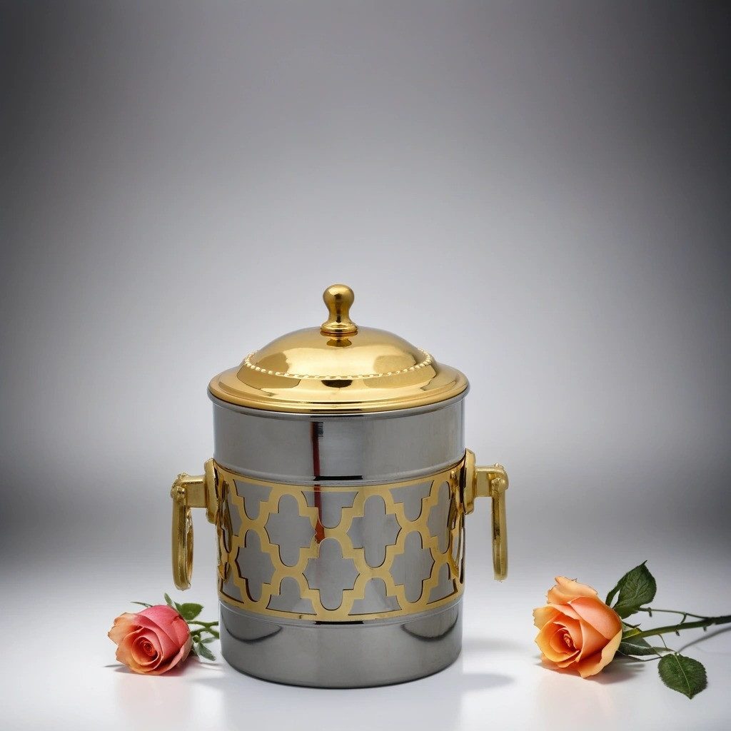 Marrakesch Orient & Mediterran Interior Zuckerdose Orientalische Zuckerdose Khadij handgefertigt aus Messing handgemacht, Edelstahl, (1-tlg), Handarbeit