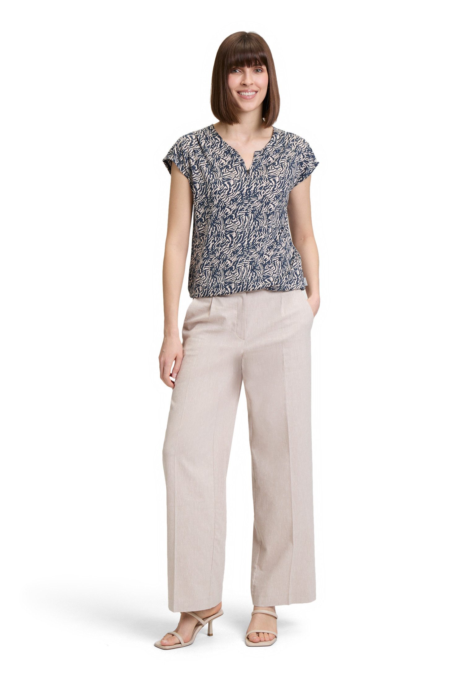 Betty&Co Kurzarmshirt Damen mit Gummizug (1-tlg) Druck