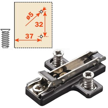 SO-TECH® Möbelbeschlag 2 x Salice Topfband S700 110° T48 Titanium anthrazit MPL Langl. H6 (2 St)