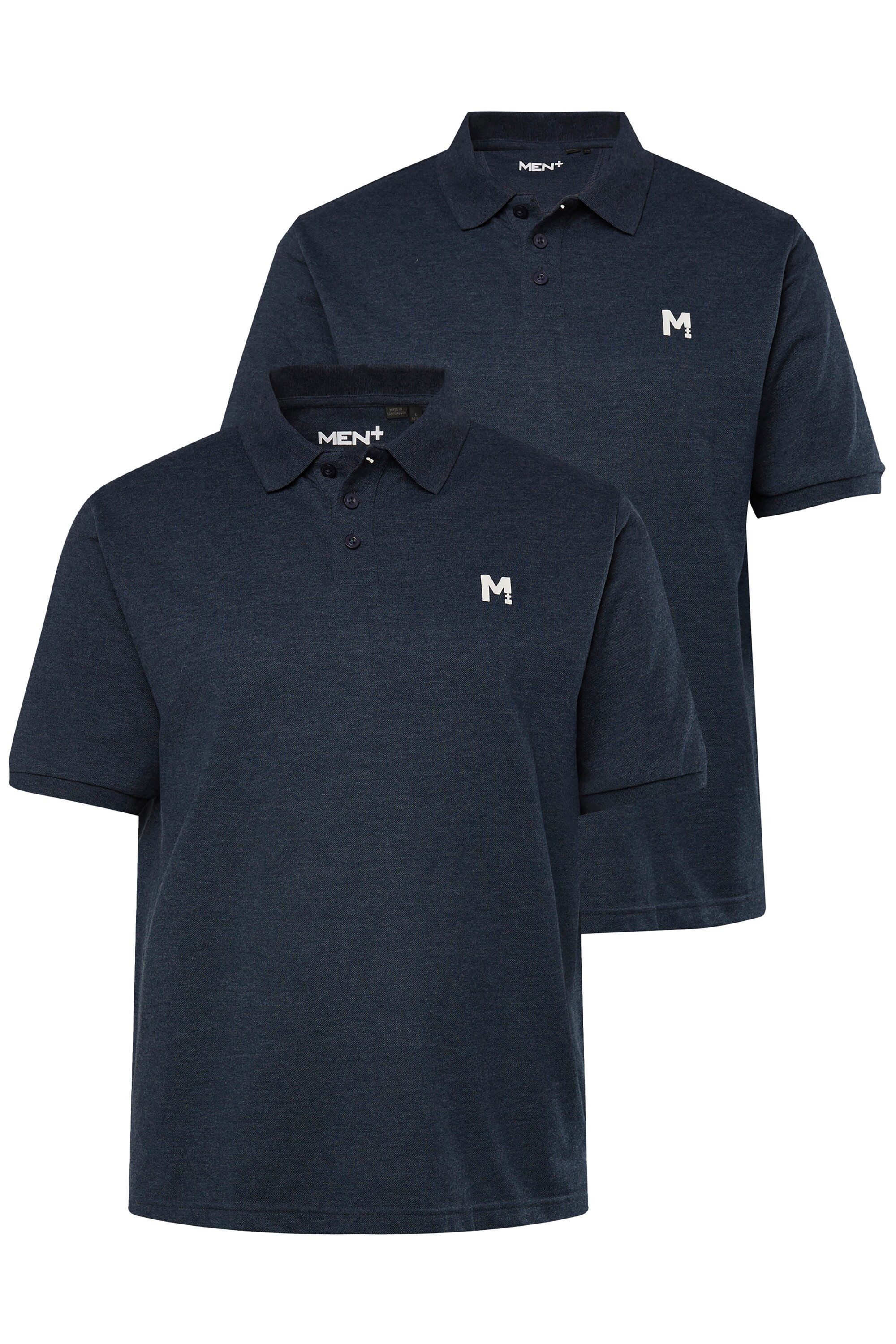 Men Plus Poloshirt Poloshirts 2er-Pack Basic Piqué Halbarm