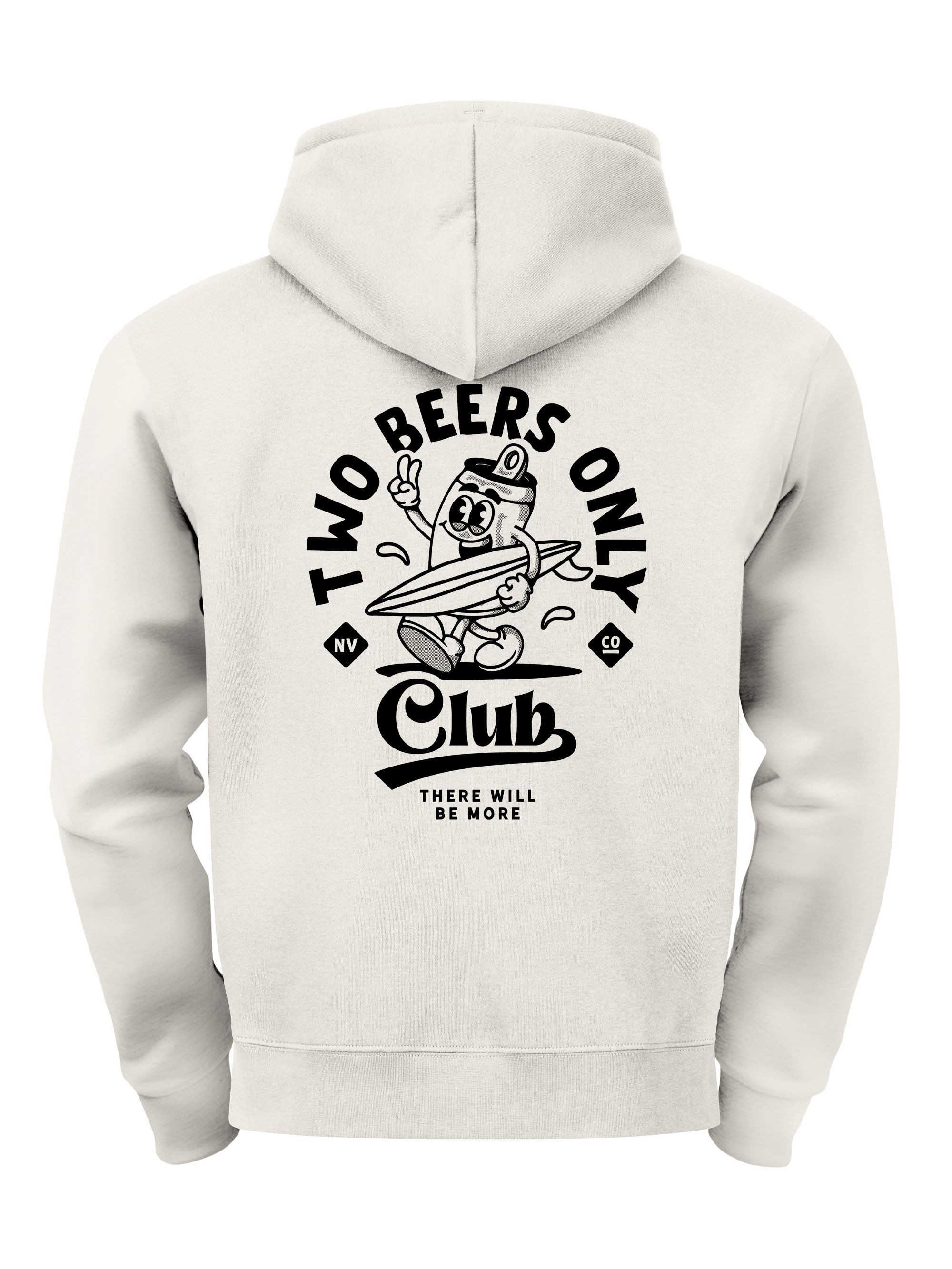 Hoodie Herren Hoodie Two Beers Only Club, Kapuzensweatshirt mit Bier-Motiv