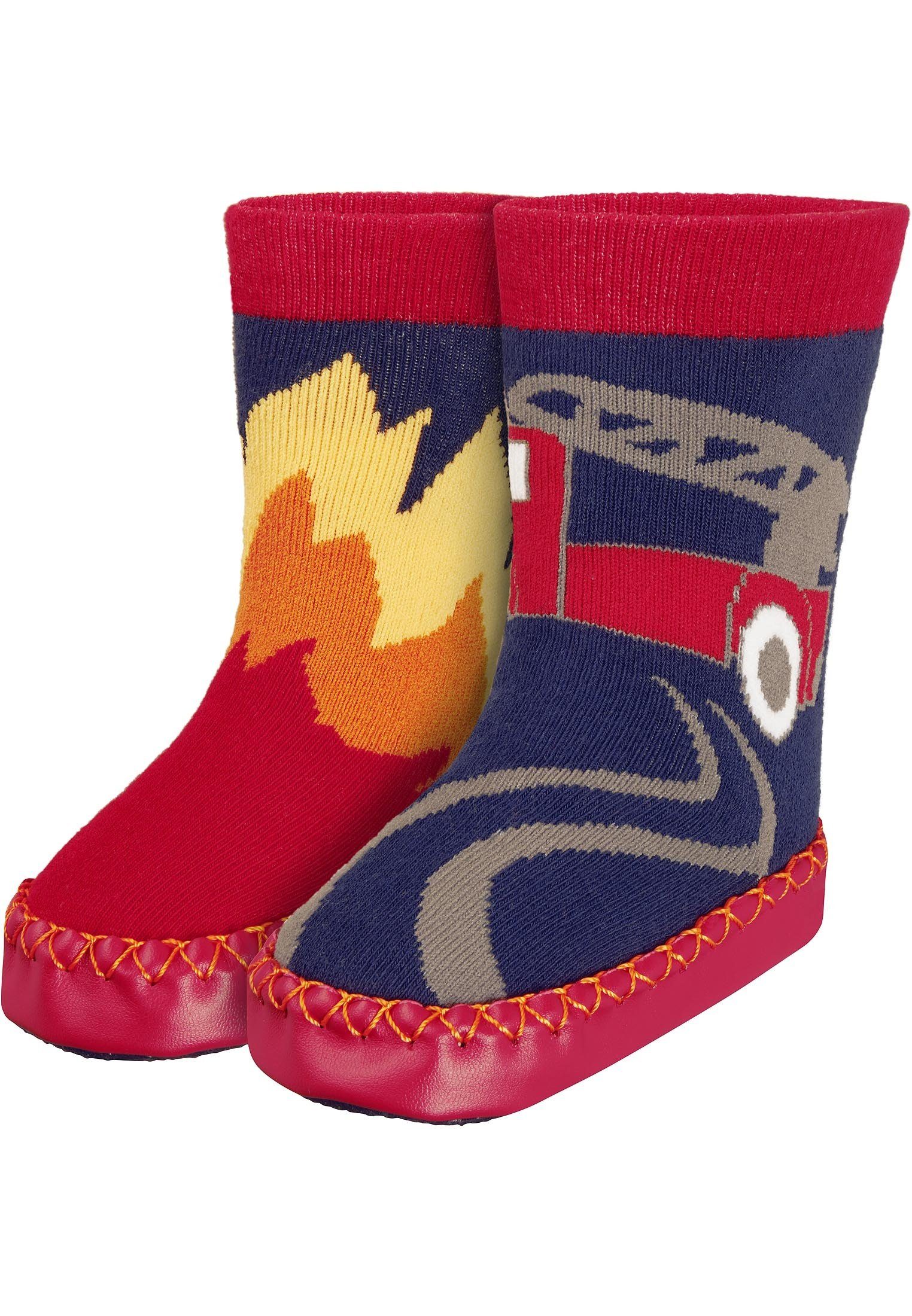 Playshoes Hüttenschuh Feuerwehr Hausschuh