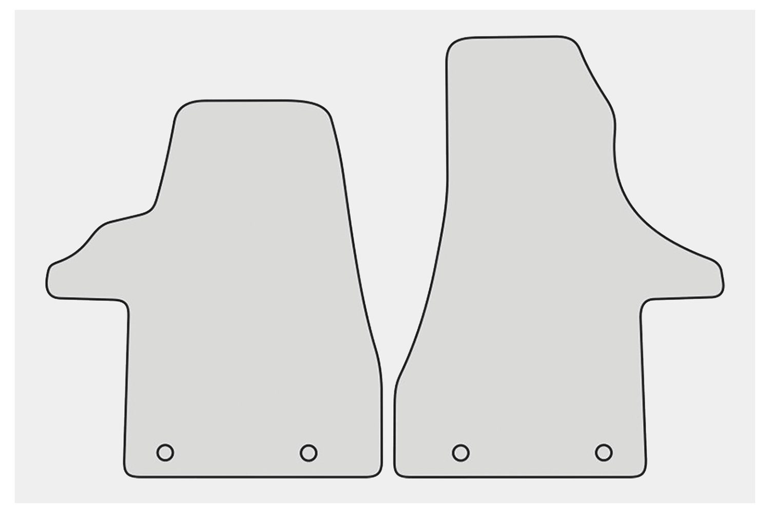 teileplus24 Auto-Fußmatten EF152 Velours Fußmatten Set kompatibel mit VW T5, T6 und T6.1