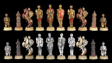 Figuren Shop GmbH Spiel, Schachfiguren Set - Ritter Gold und Silber - Schachspielfiguren Strategiespiel