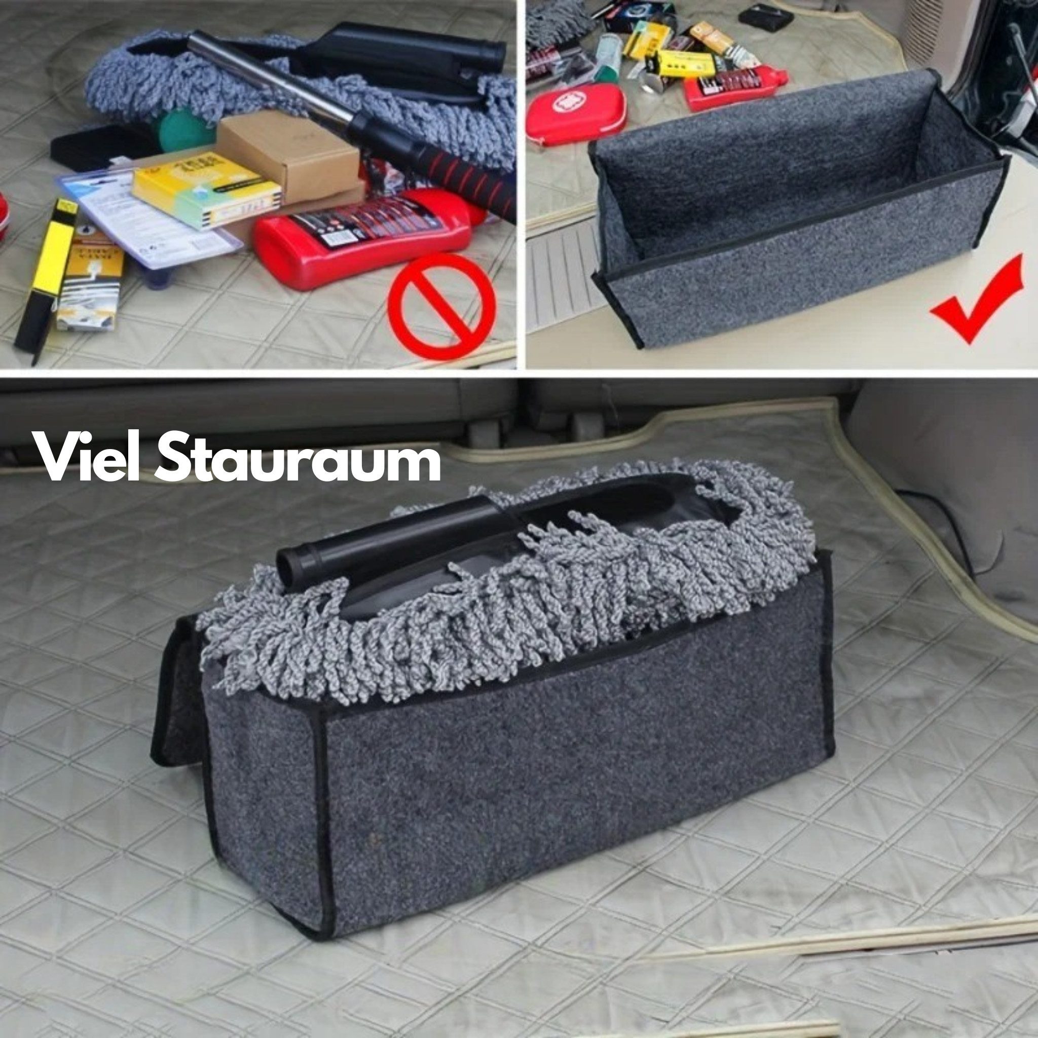 HS.SUPPLY Aufbewahrungsbox Auto Kofferraumtasche, Kofferraum Organizer, Aufbewahrungstasche Auto, großer Stauraum, große Aufbewahrungstasche