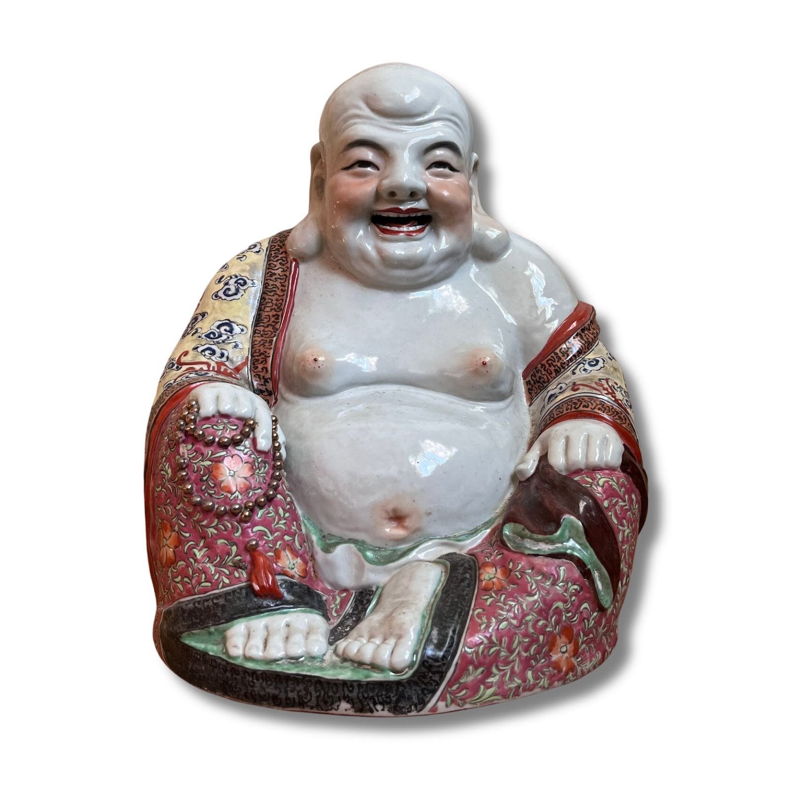 Asien LifeStyle Buddhafigur Happy Buddha Figur Porzellan - China 39cm