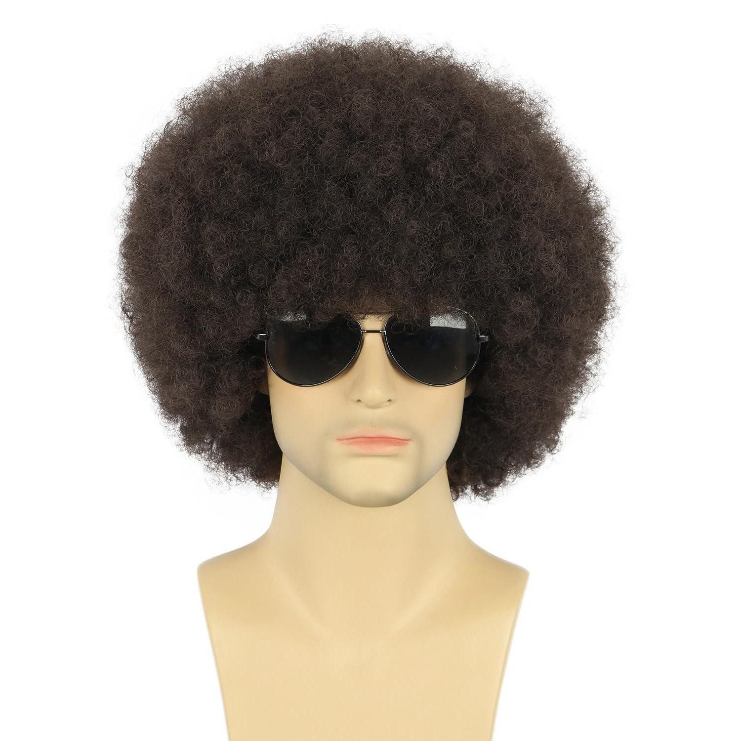 Kostüm-Perücke Perücke Afro lockig 70er 80er Party Halloween Kostüm Dunkelbraun