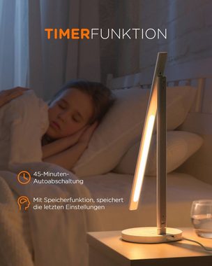 Tomons LED Tischleuchte »Schreibtischlampe Dimmbar, 3 Farbstufen, 6 Helligkeits«, unterstützt kabelloses Laden für Smartphone, Timer, 10W, Touch-Steuerung