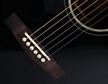 Rocktile Westerngitarre D-60 Akustikgitarre, Dreadnought, D'Addario Saiten - Boden & Zarge: Mahagoni