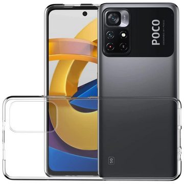 CoolGadget Handyhülle Transparent Ultra Slim Case für Xiaomi Poco M4 Pro 5G 6,6 Zoll, Silikon Hülle Dünne Schutzhülle für Poco M4 Pro 5G Hülle