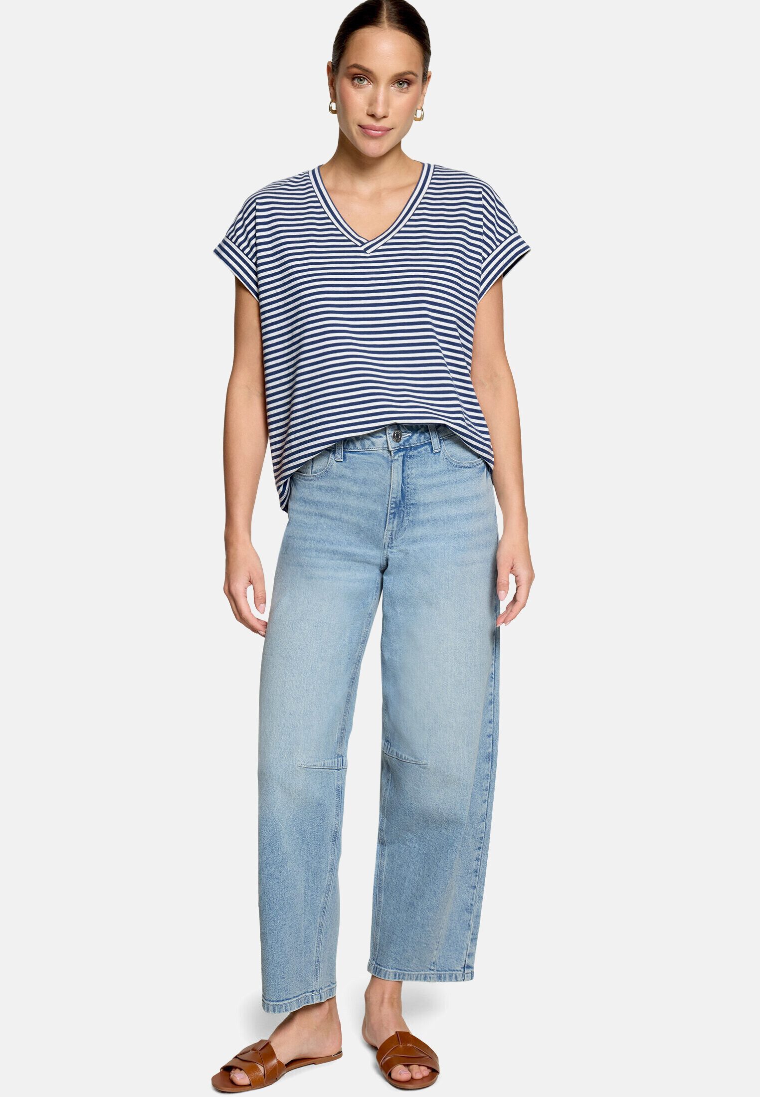 Zero Kurzarmshirt Damen mit V-Ausschnitt (1-tlg) Material