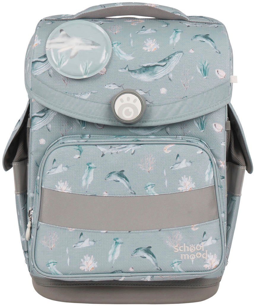SCHOOL-MOOD® Schulranzen Timeless, Nordic Collection, Aqua (Set, 7-tlg), aus recyceltem Material