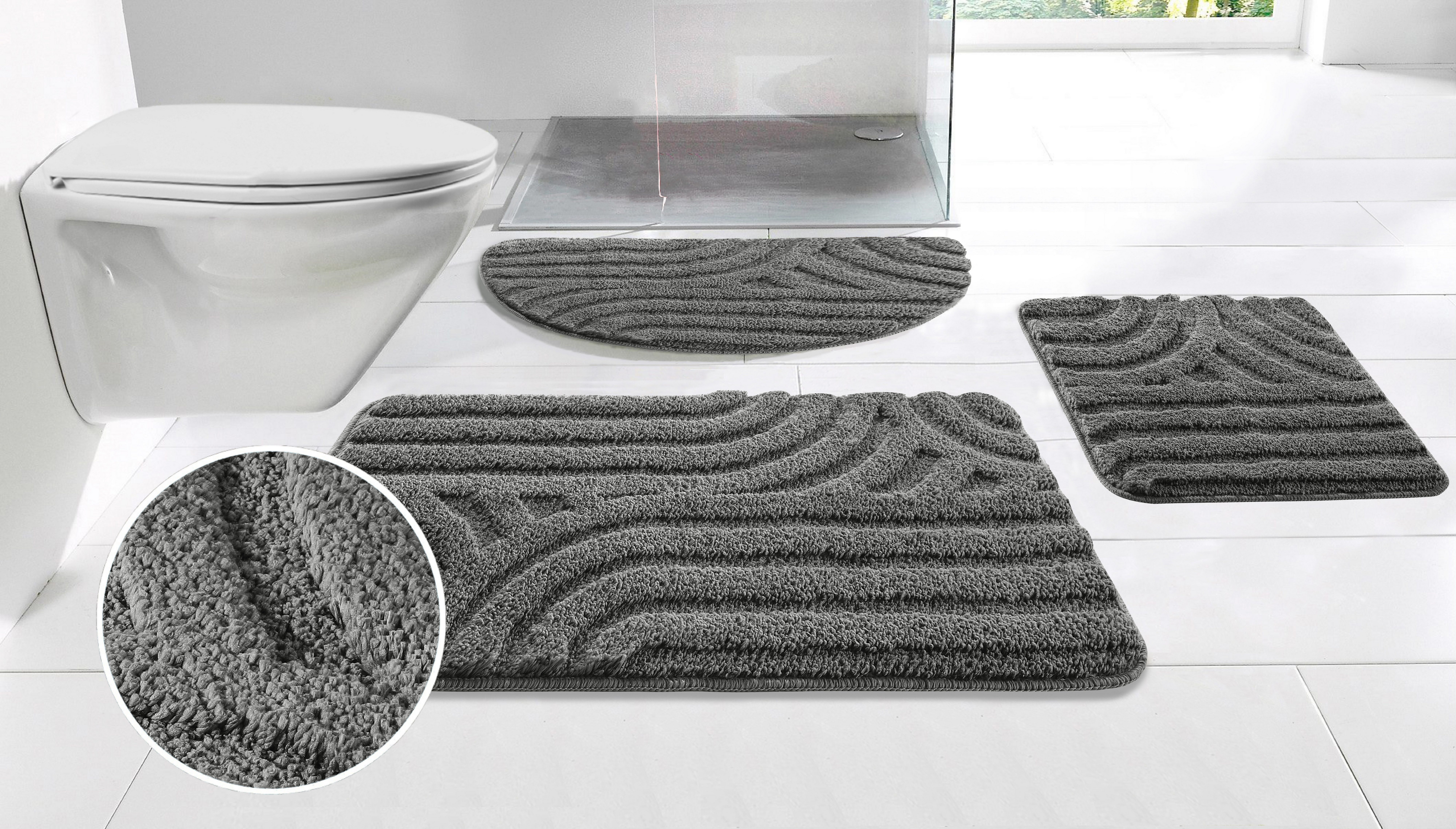 my home Badematte Sanremo Scandi, Badvorleger, Badezimmer Teppich, Duschvor günstig online kaufen