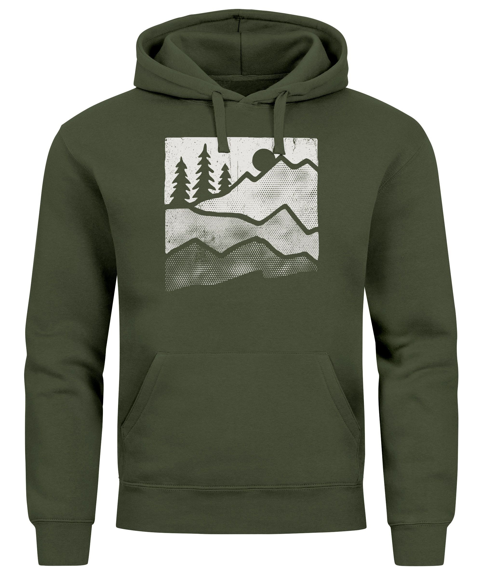 Hoodie Hoodie Herren Berge Natur Outdoor Printshirt Aufdruck Wandern Männer