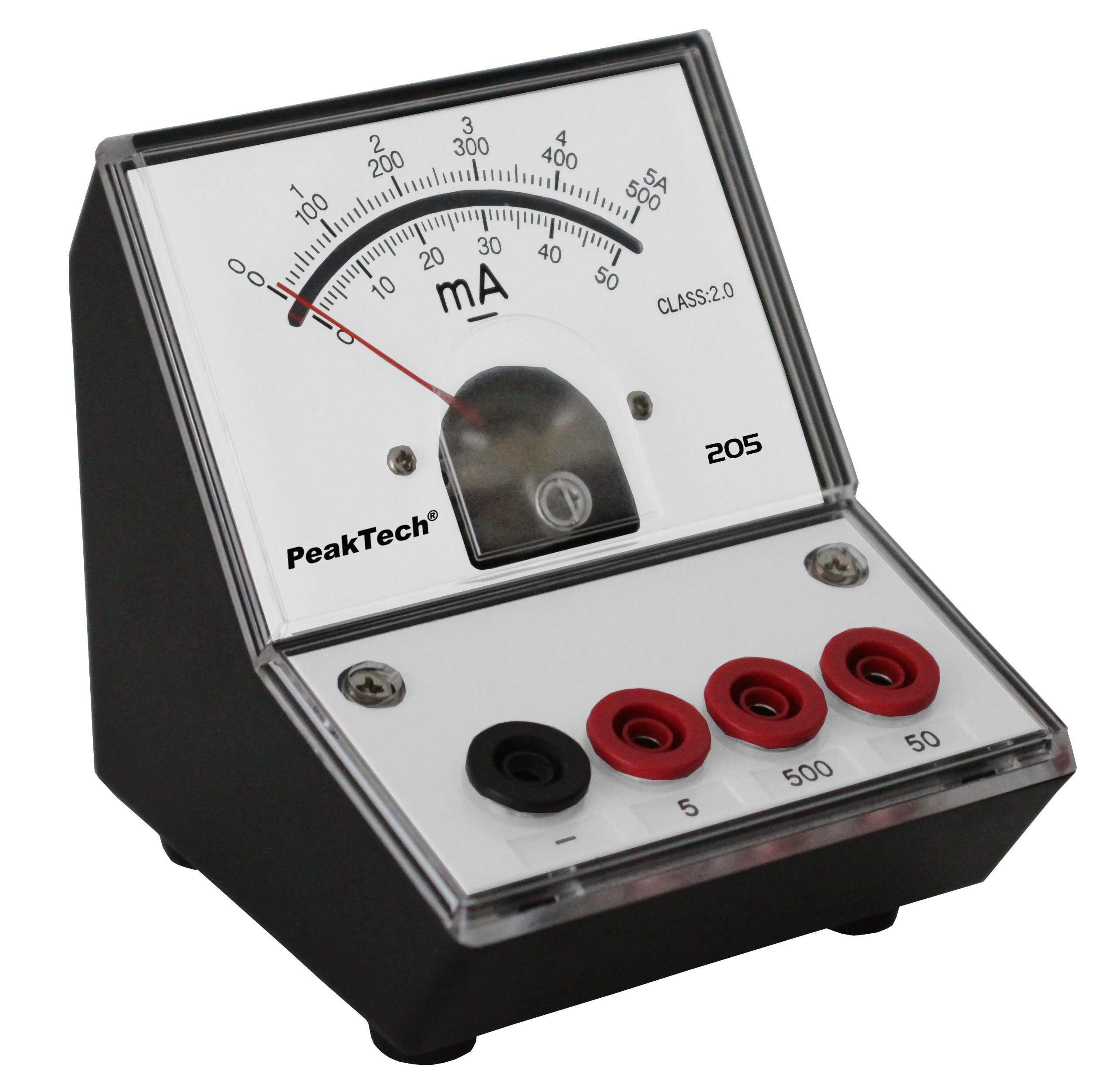PeakTech Analog-Amperemeter DC, Strommessgerät 0 - PeakTech 205-04: 50/500mA/5A P 1-tlg.