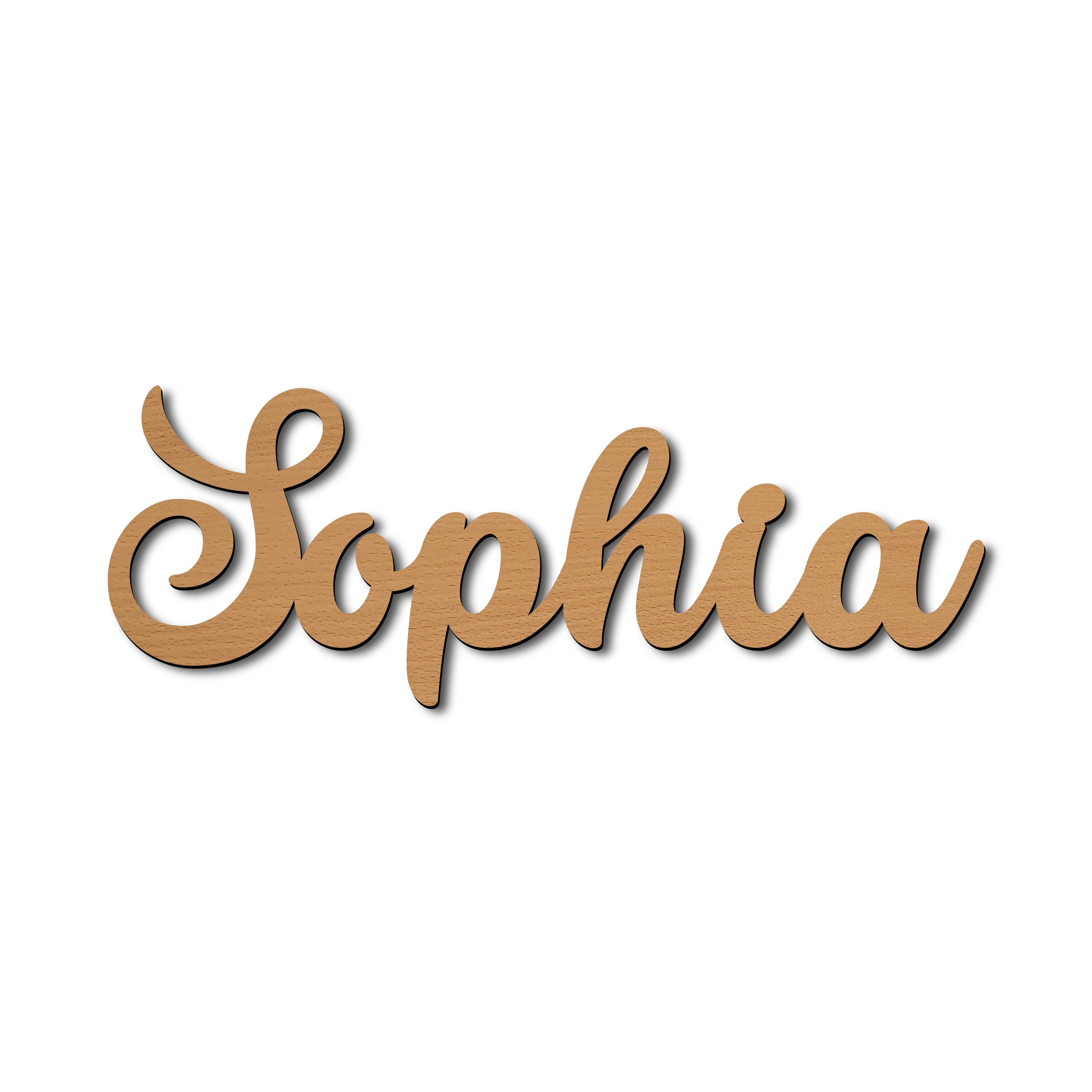 Namofactur LED Dekolicht Name Sophia Deko Licht Kinder & Erwachsene Wandlampe I MDF Holz, LED fest integriert, Warmweiß