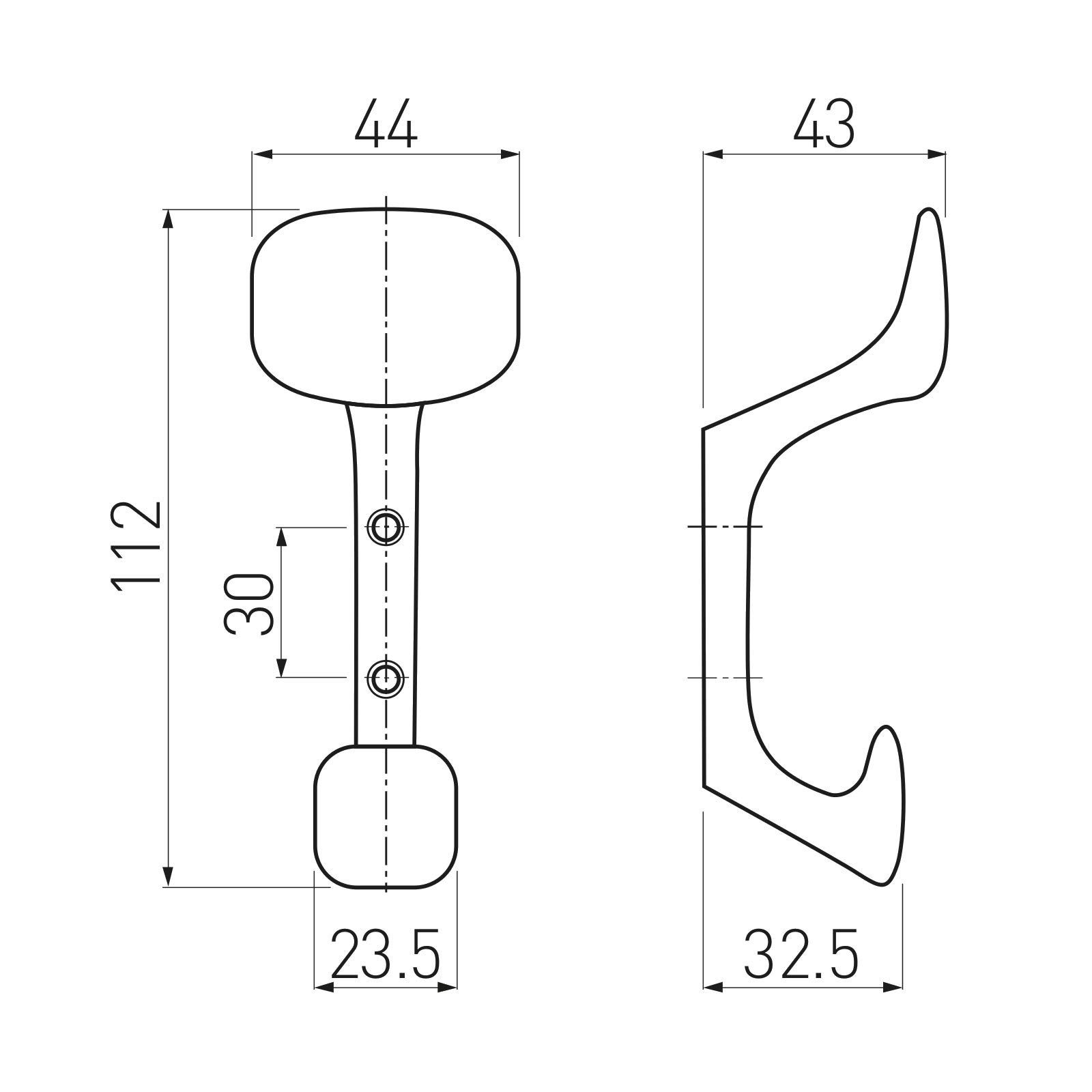 SO-TECH® Garderobenhaken Kleiderhaken LALCE I BA 30 mm Garderobenhaken, Edelstahloptik matt