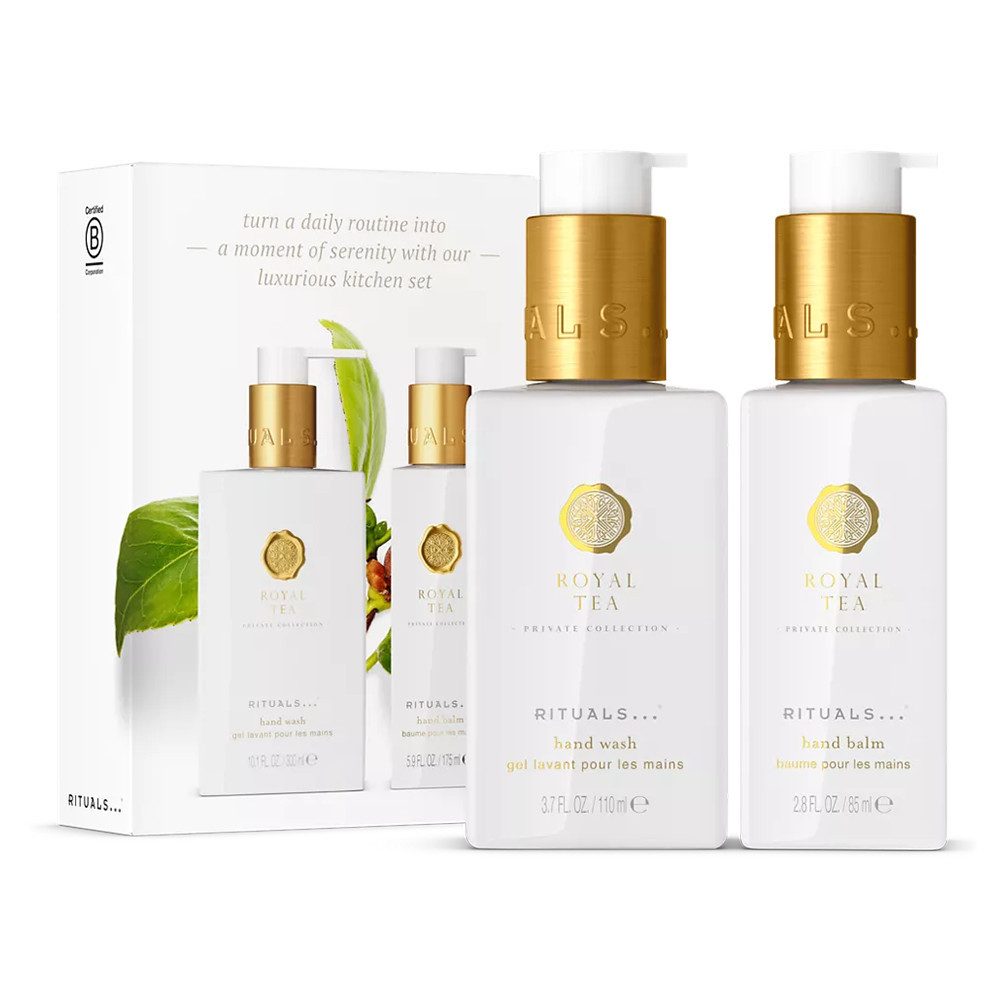 Rituals Pflege-Geschenkset Rituals Kitchen Set Royal Tea – Handbalsam & Handseife, 2-tlg., Handbalsam & Handseife mit grünem Tee & Feige für Ihre Küche