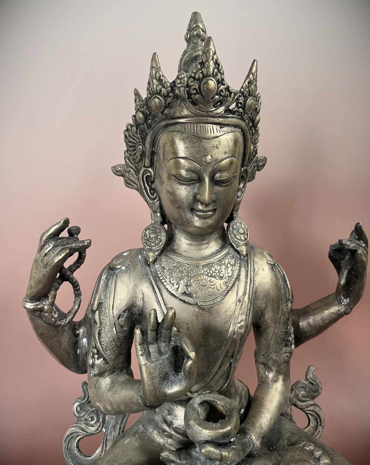Avalokiteshvara Asien Buddha Figur Chenrezi Messing Buddhafigur LifeStyle Tibet