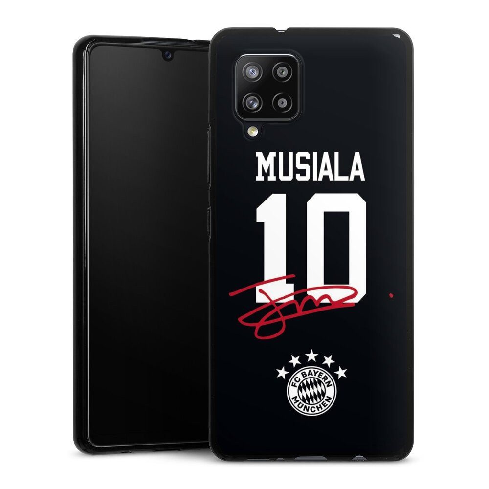 DeinDesign Handyhülle FC Bayern München Jamal Musiala FCB Musiala 10, Samsung Galaxy A42 5G Silikon Hülle Bumper Case Handy Schutzhülle