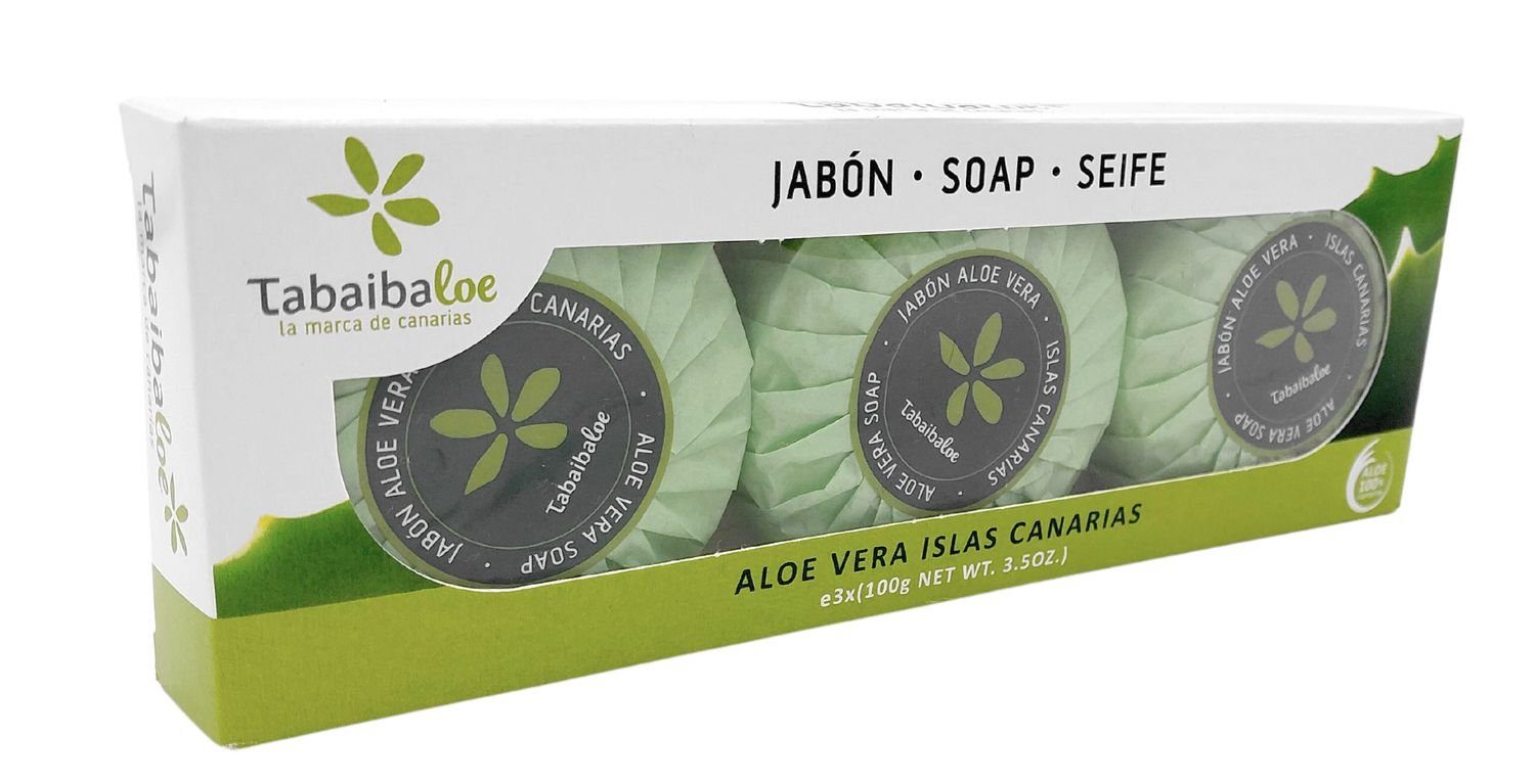 Tabaibaloe Körpercreme Tabaibaloe Seife mit Aloe Vera 3x100g Pflegeseife Handseife Stückseife