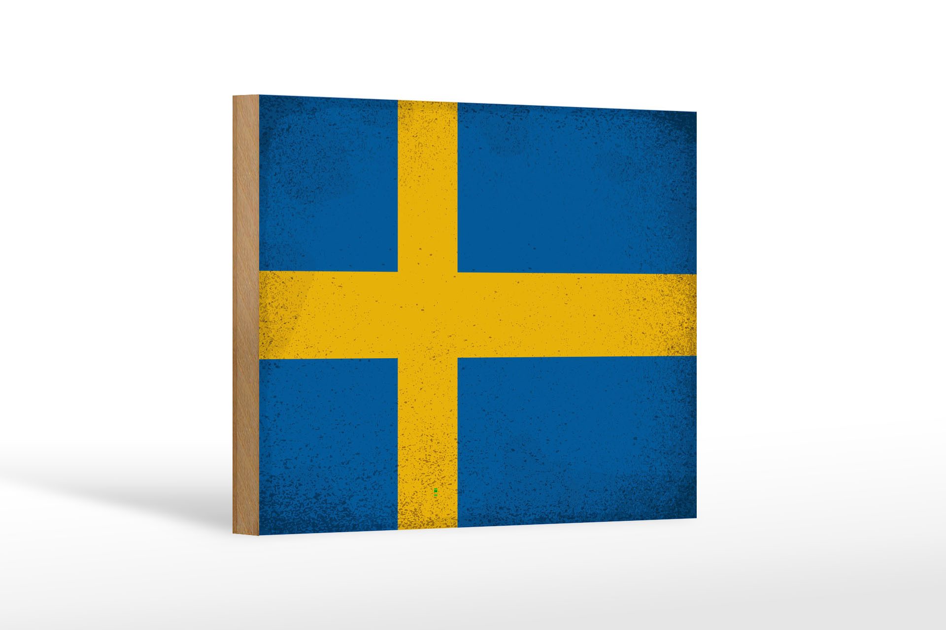 Femer GmbH Holzbild Flagge Schweden 18x12 cm Flag of Sweden Vintage, Flaggen (1 St), Glatte Holzfaserplatte (MDF), vorn beschichtet