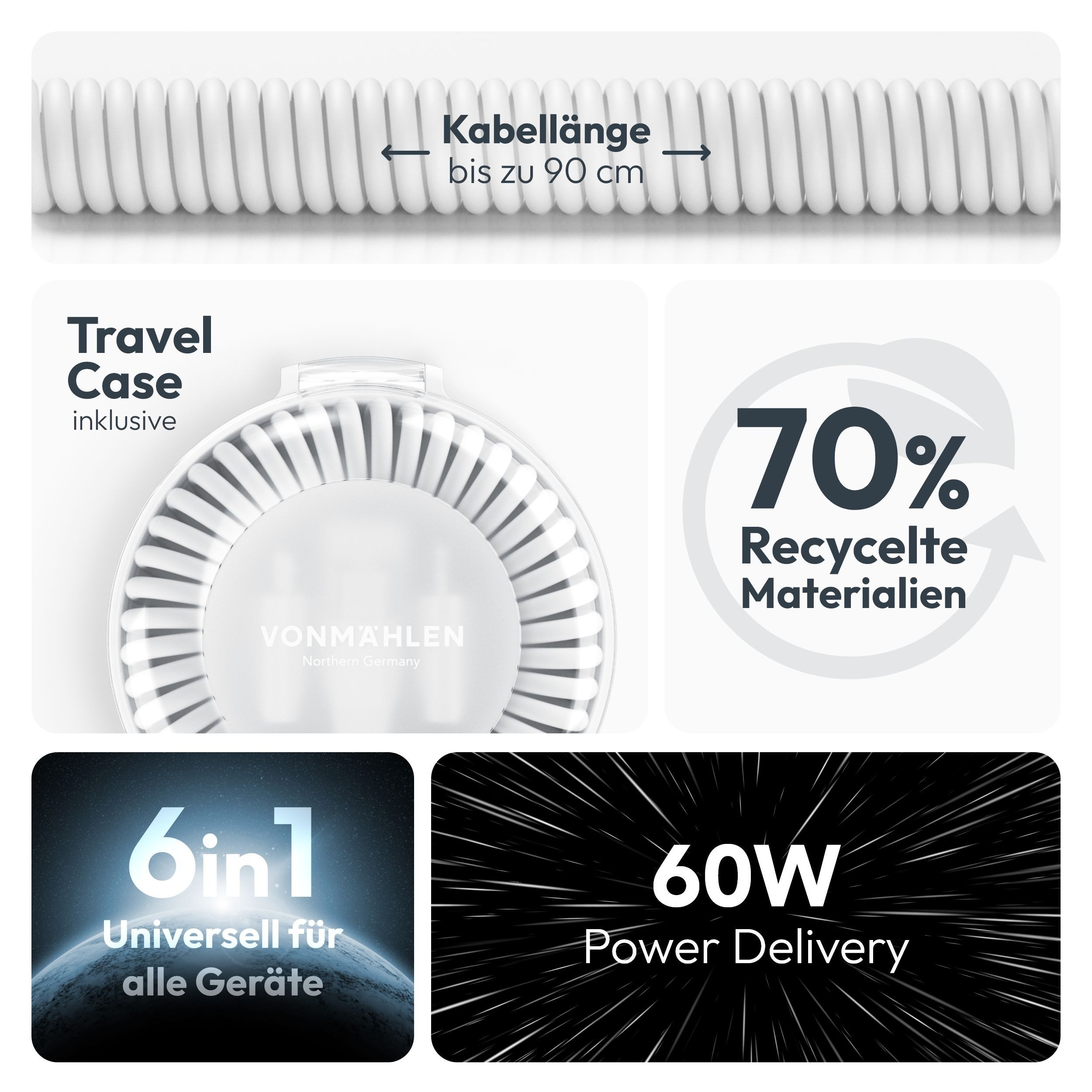 VONMÄHLEN allroundo® eco USB-Kabel, All-in-One Lade- und Datenkabel