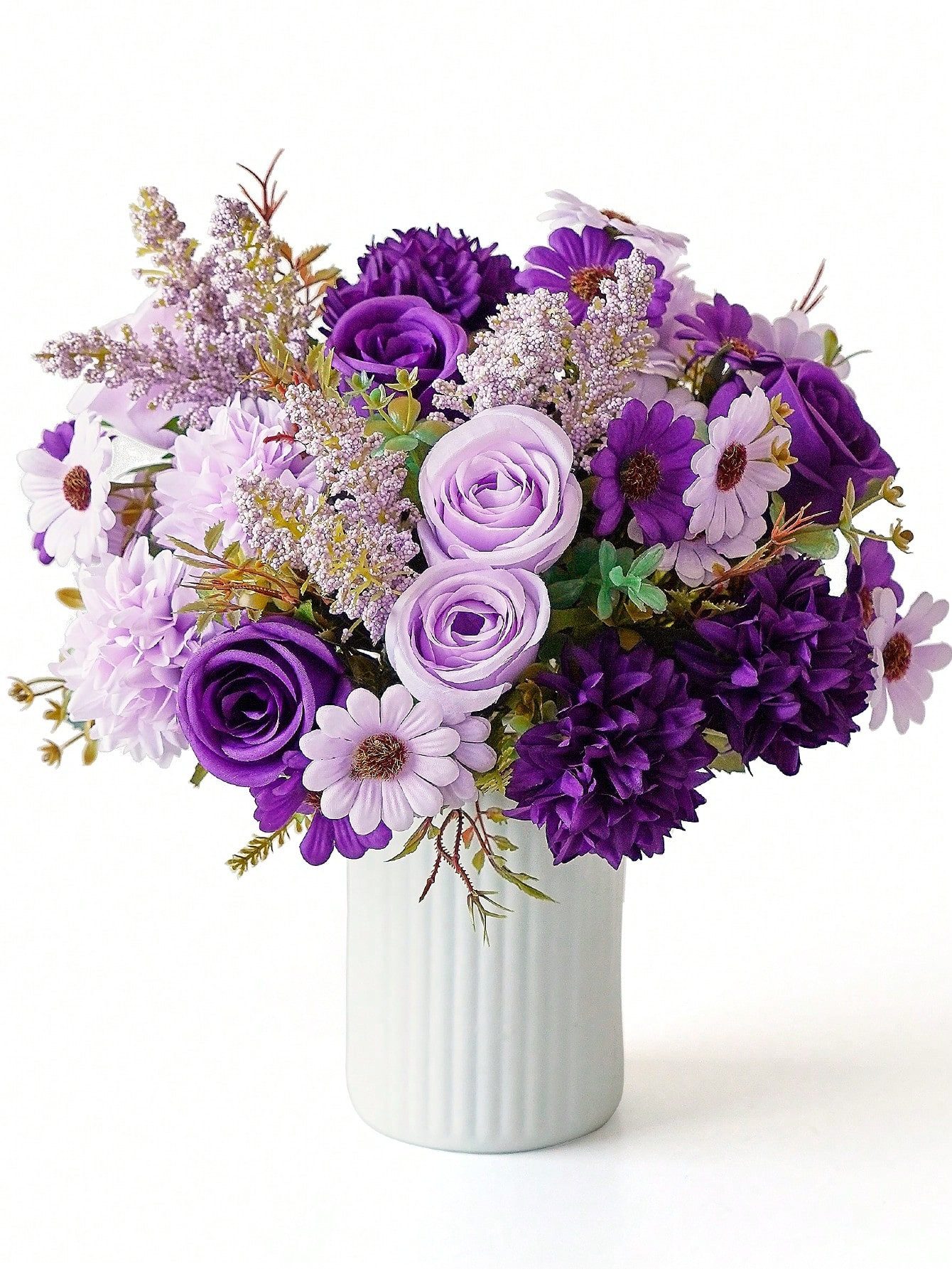 Kunstblumenstrauß Künstlicher Blumenstrauß Set Deko Kunstblumen realistisch, Fanci Home, modern pflegeleicht Wohnungsdeko