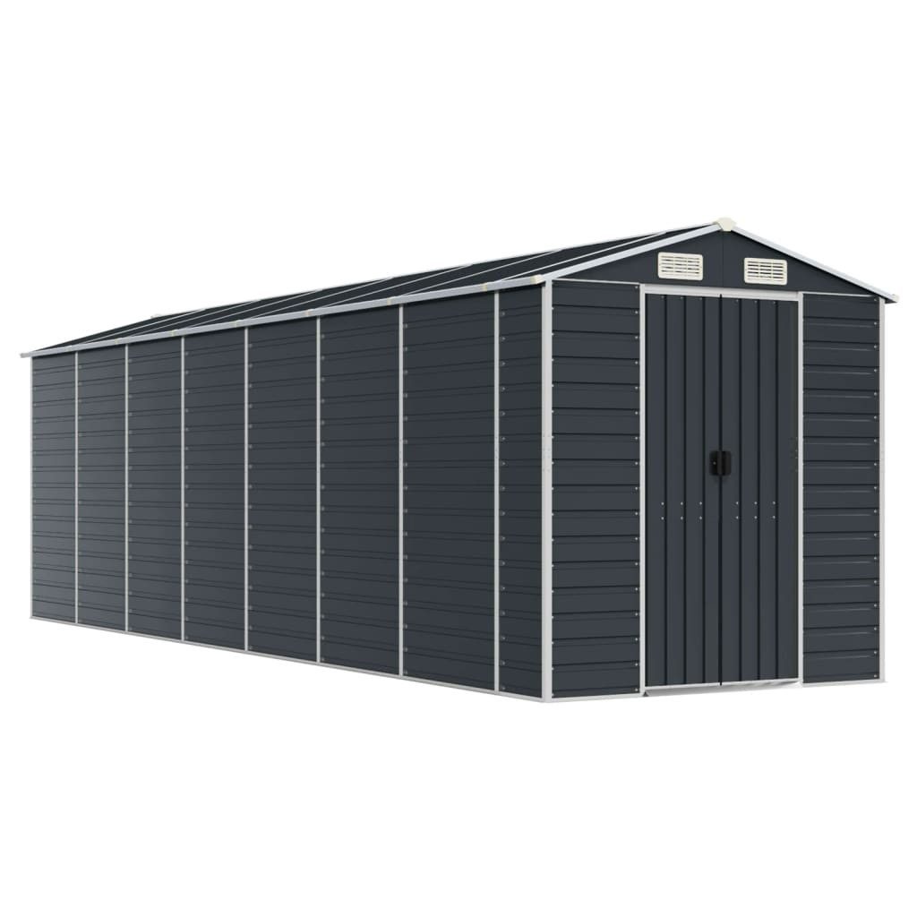 vidaXL Gartenhaus Gerätehaus Anthrazit 191x640x198 cm Verzinkter Stahl