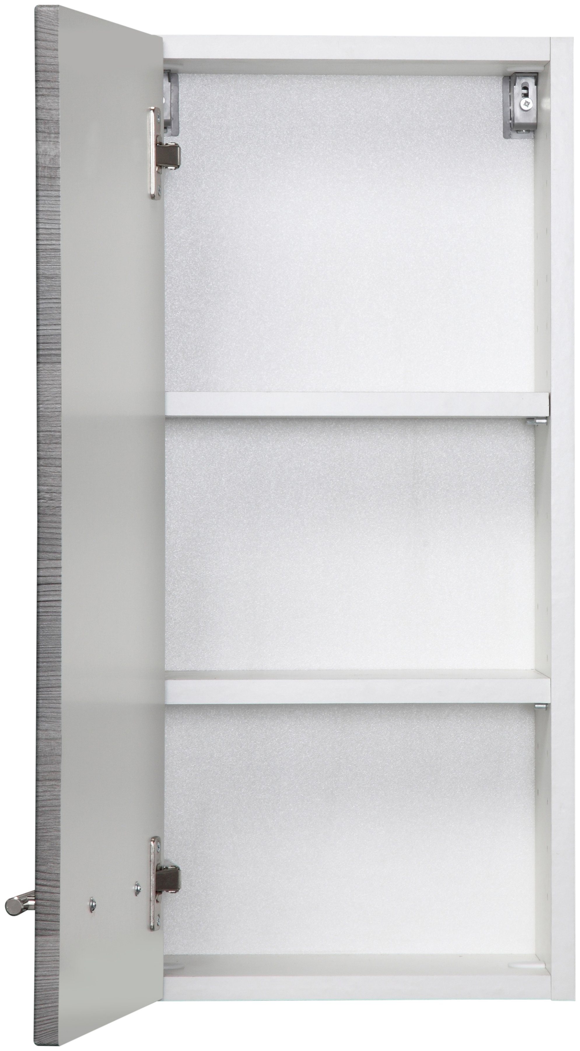 HELD MÖBEL Hängeschrank Made Germany in 30 verschiedene Breite weiß Einlegeböden, Trento, | cm, 1 rauchsilber Farben eiche Tür, Ausführungen Badmöbel, 2 und