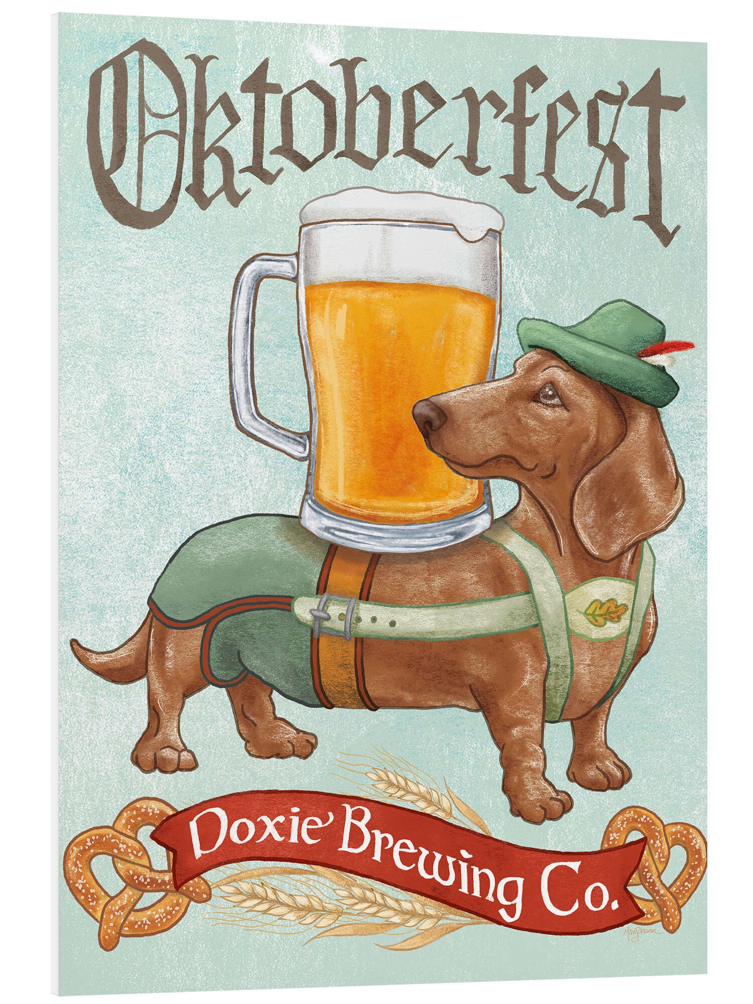 Posterlounge Wandbild Dackel III Oktoberfest, Mary Urban, erhältlich als Poster, Leinwandbild, Wandsticker oder Acrylglasbild