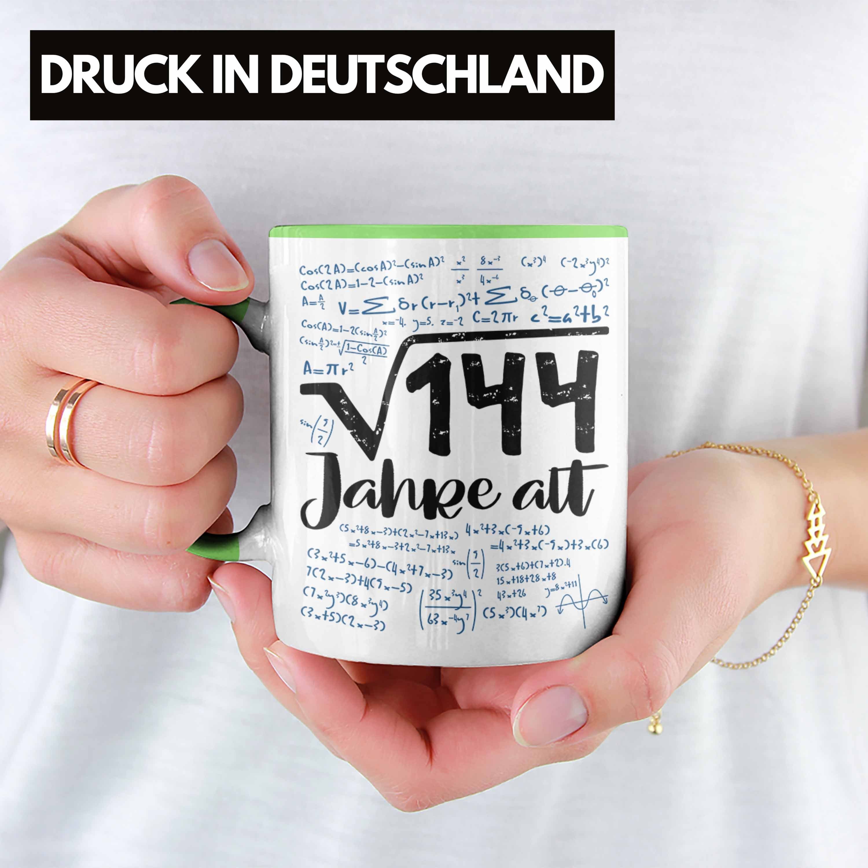 Geschenk Idee Geburtstag 12. 144 Tasse 12er Quadratwurzel Lustige Trendation Grün Math Tasse