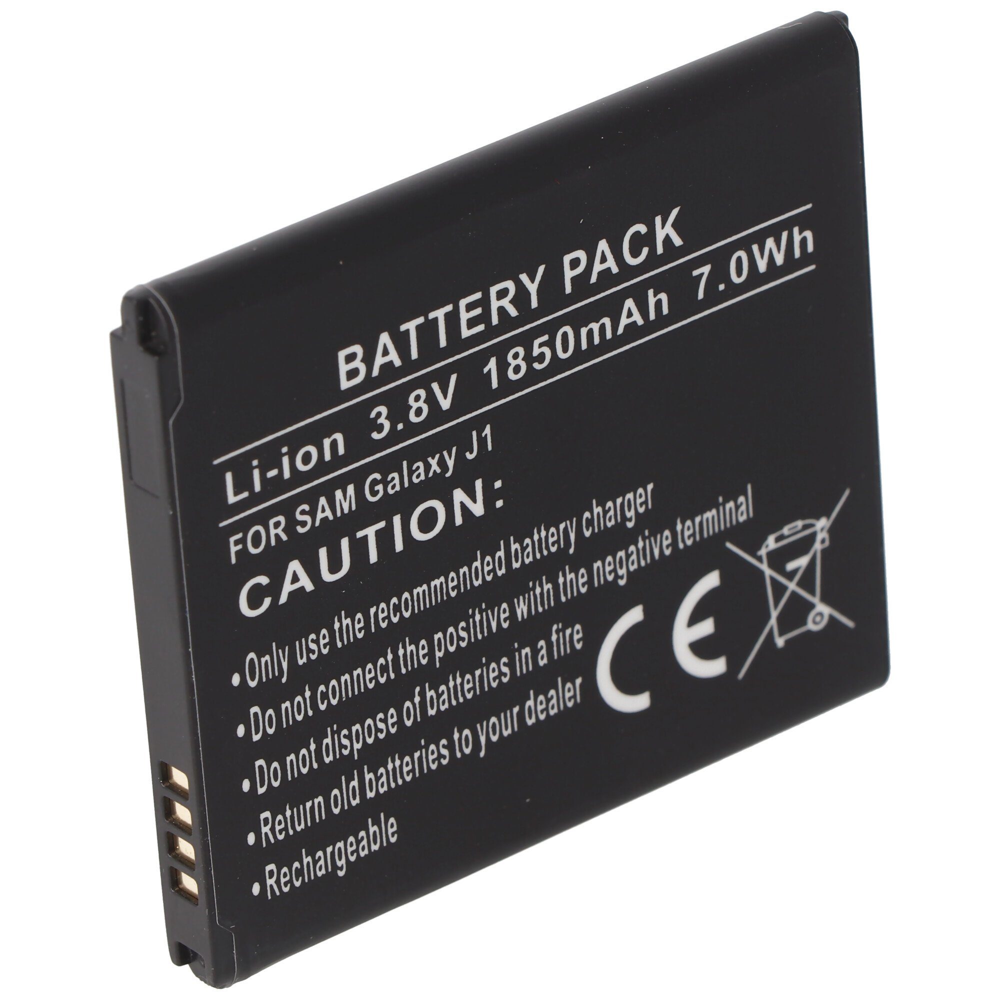AccuCell AccuCell Akku passend für den Samsung Galaxy J1 Akku EB-BJ100CBE Akku Akku 1850 mAh (3,8 V)