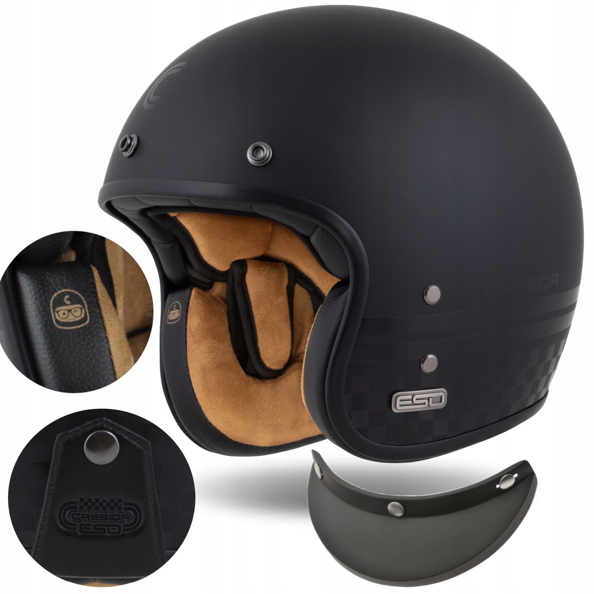 Motorradhelm Eso Forty Nine BlackOut schwarz matt/schwarz Chopper-Cruiser-Helm