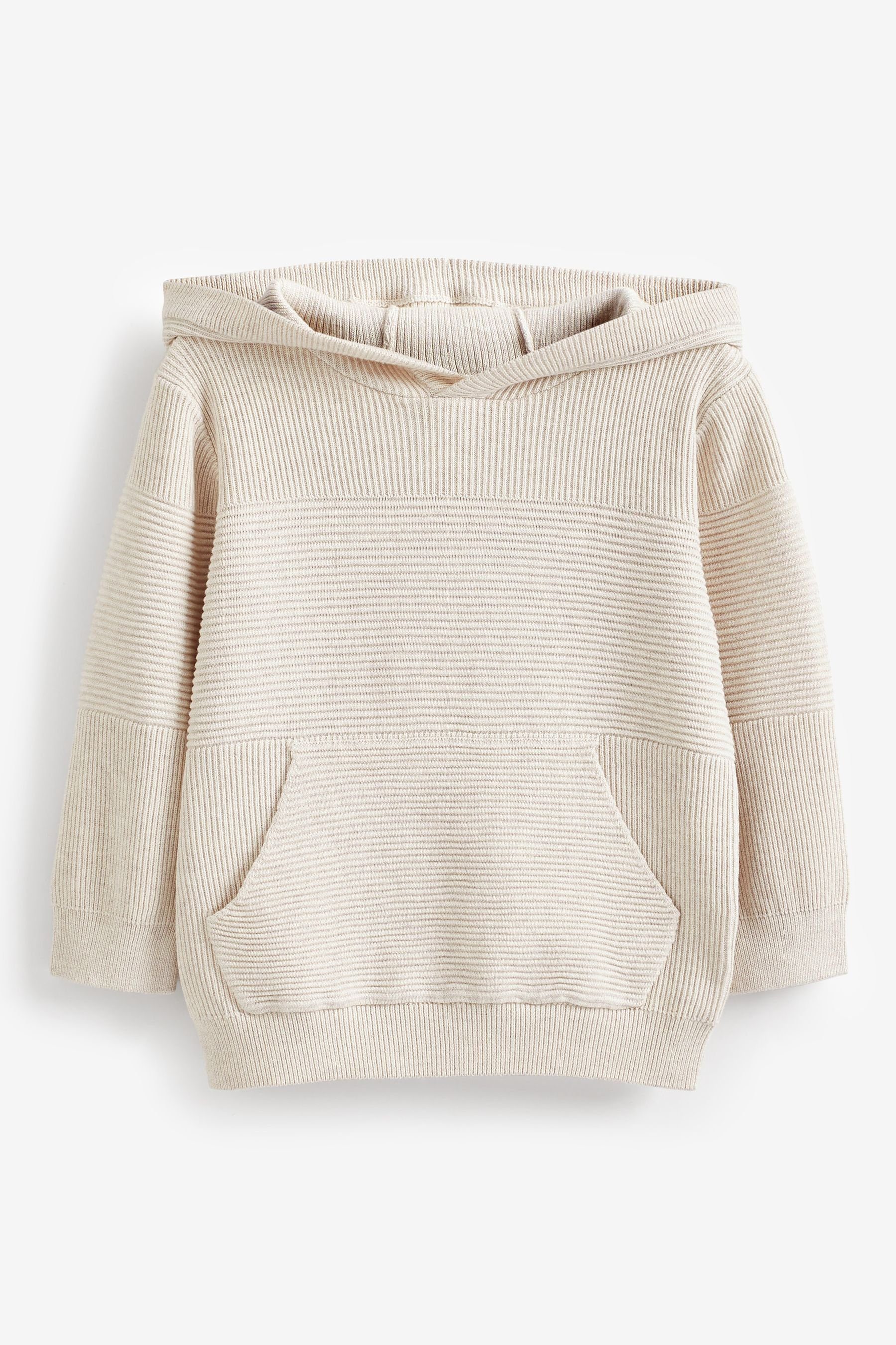 Next Kapuzenpullover Gestricktes Hoodie Struktur Cream mit Ecru (1-tlg)