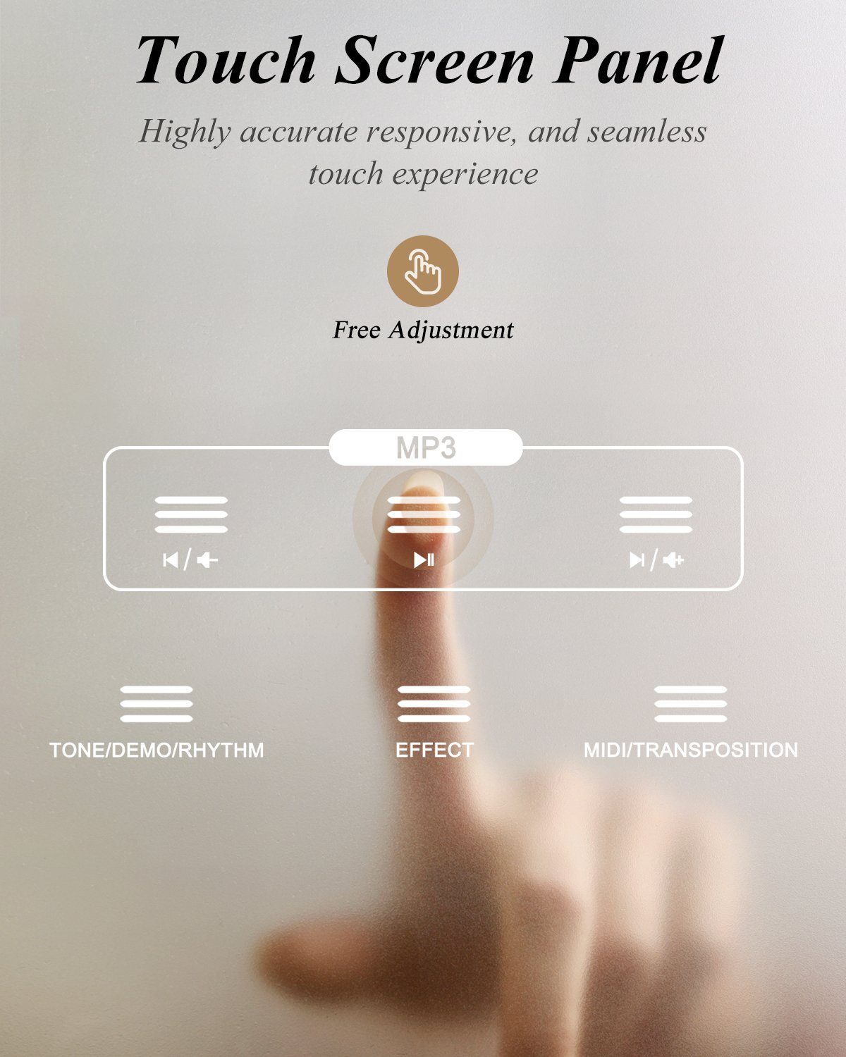 Eastar Home-Keyboard Berührungsbildschirm Digitalpiano mit 88 gewichteten Tasten EP-120 (Sustain-Pedal, Gebrauchsanweisung, Plastik), ideal fur Piano-Einsteiger,gewichtete Tasten,Ständer