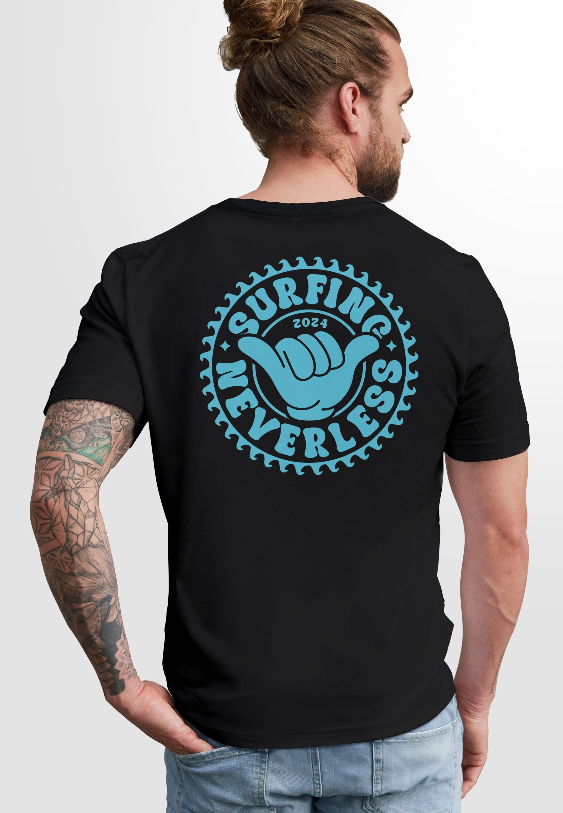 Neverless Print-Shirt Herren T-Shirt Surfing Surfer günstig online kaufen