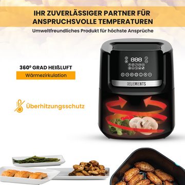 KB Elements Heißluftfritteuse ELK65FD1 Antihaft-Korb, 1600,00 W, 6,5 Liter, digitales Display, Sensor-Touch-Steuerung