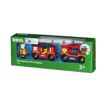 BRIO® Spielzeug-Feuerwehr 33811, Leiterfahrzeug, mit Sirene, Blaulicht und Schlauch