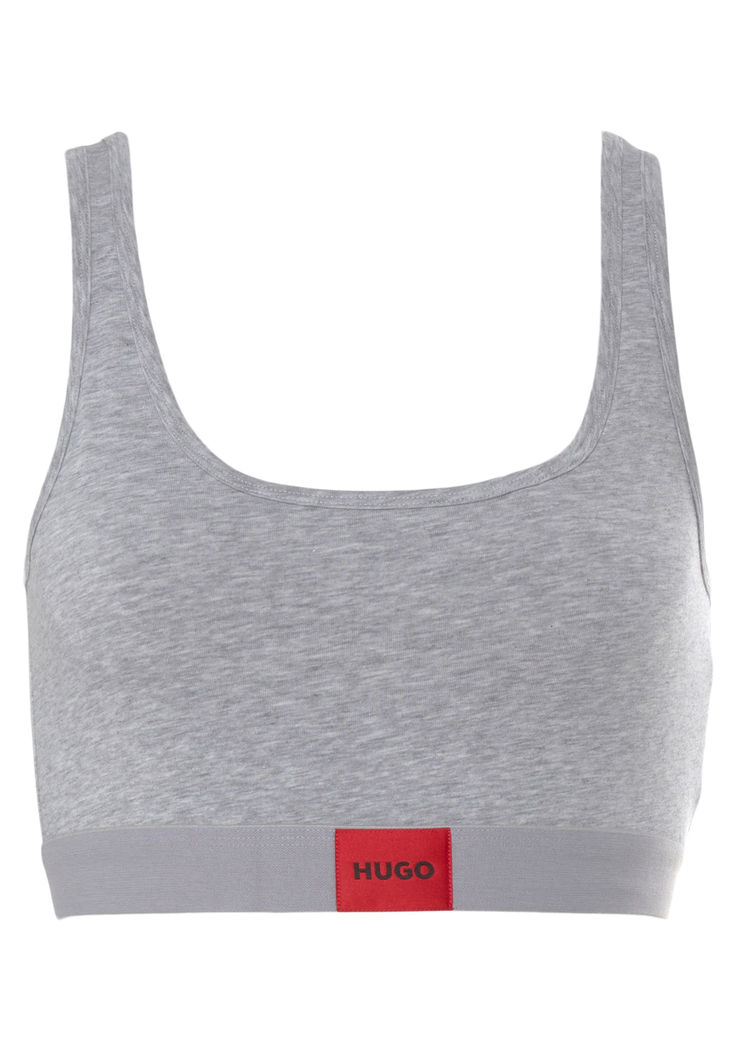 HUGO BRALETTE LABEL Medium_Grey mit HUGO RED Bralette-BH Logo