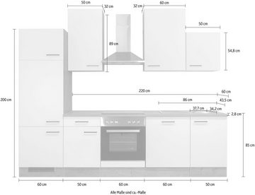 Flex-Well Küchenzeile Morena, mit E-Geräten, Gesamtbreite 280 cm