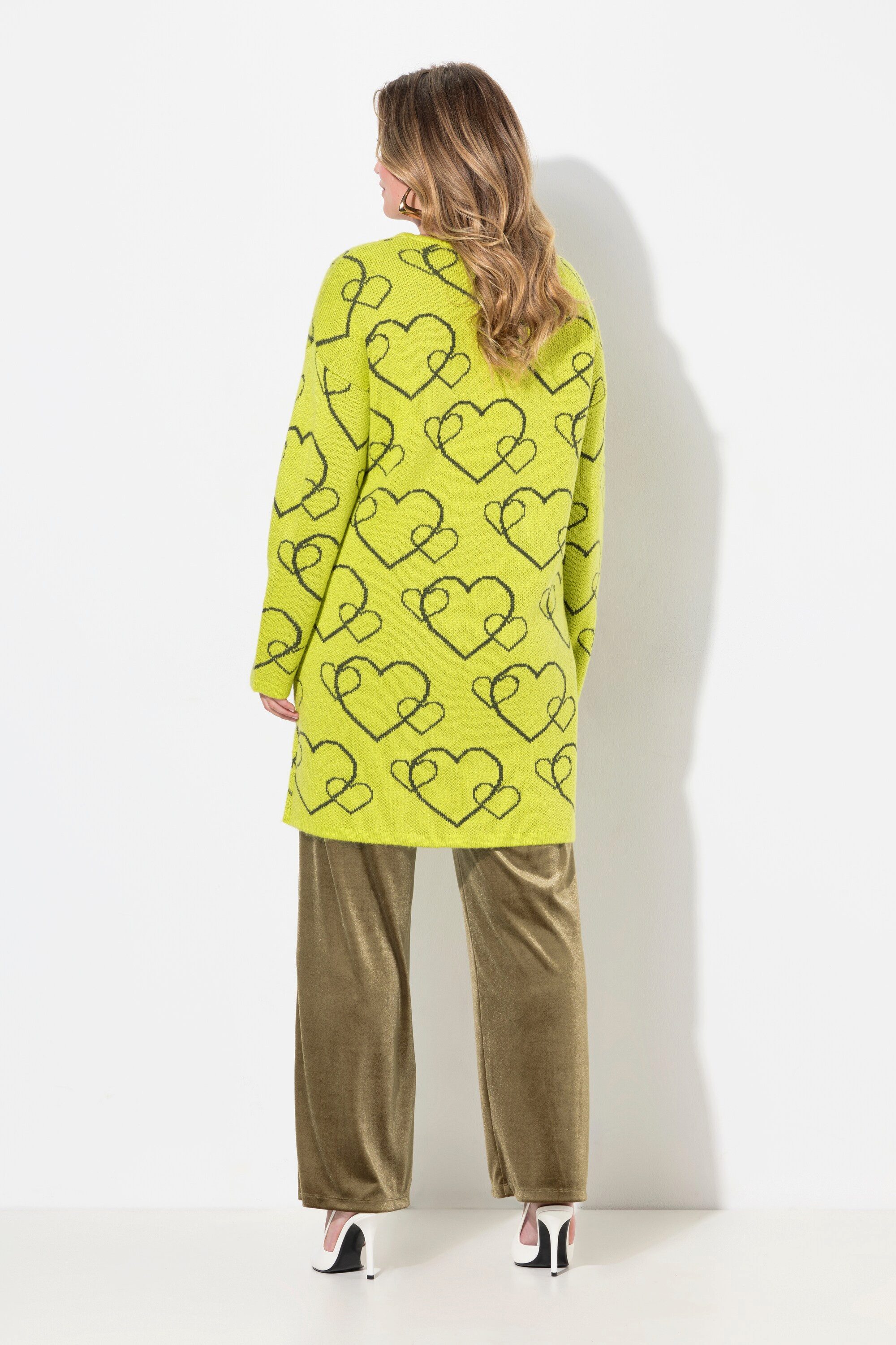 MIAMODA Strickjacke Strickjacke Classic Fit Herzmuster