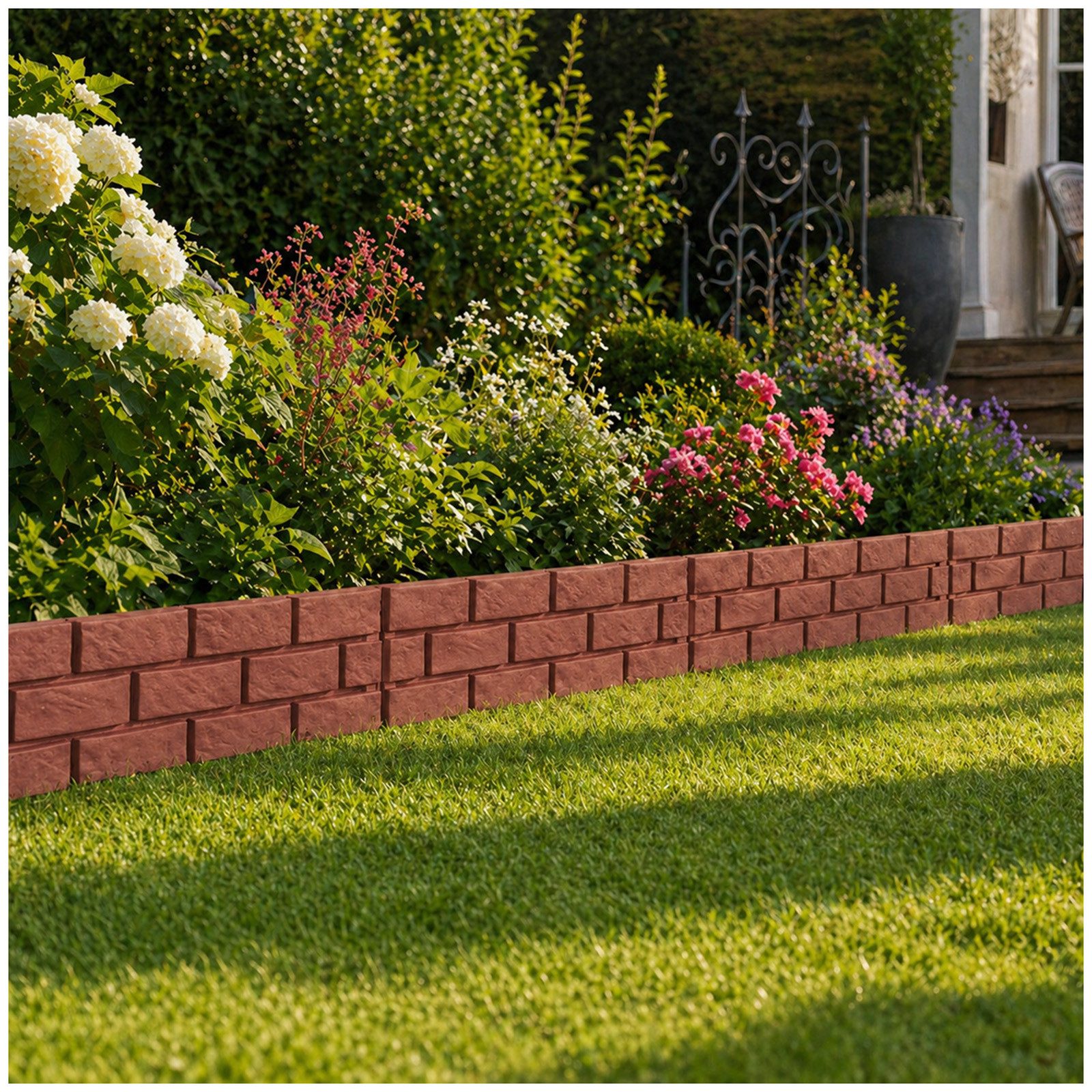 HTI-Living Beetumrandung Beeteinfassung Steinmauer 4-teilig Nessa, LxH: 45x29 cm, Set, 4 Module, Beetbegrenzung Beetumrandung