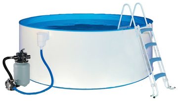 my POOL BWT Rundpool (Set), Mit Stanzung in der Stahlwand für Einbauskimmer und Einlaufdüse