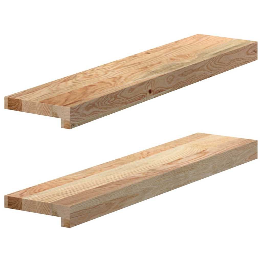 vidaXL Fensterbank Fensterbänke 2 Stk. Unbehandelt 70x15x2 cm Massivholz Eiche