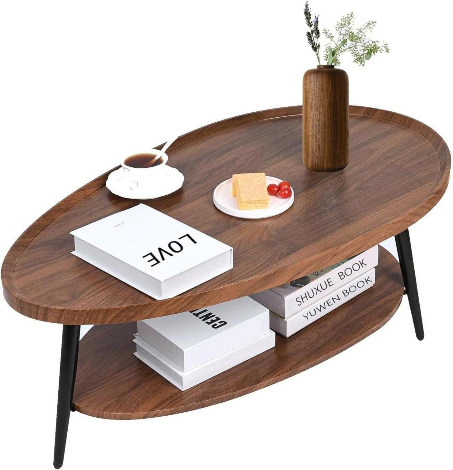 LuxusKollektion Couchtisch Couchtisch Oval Holz Wohnzimmer günstig online kaufen